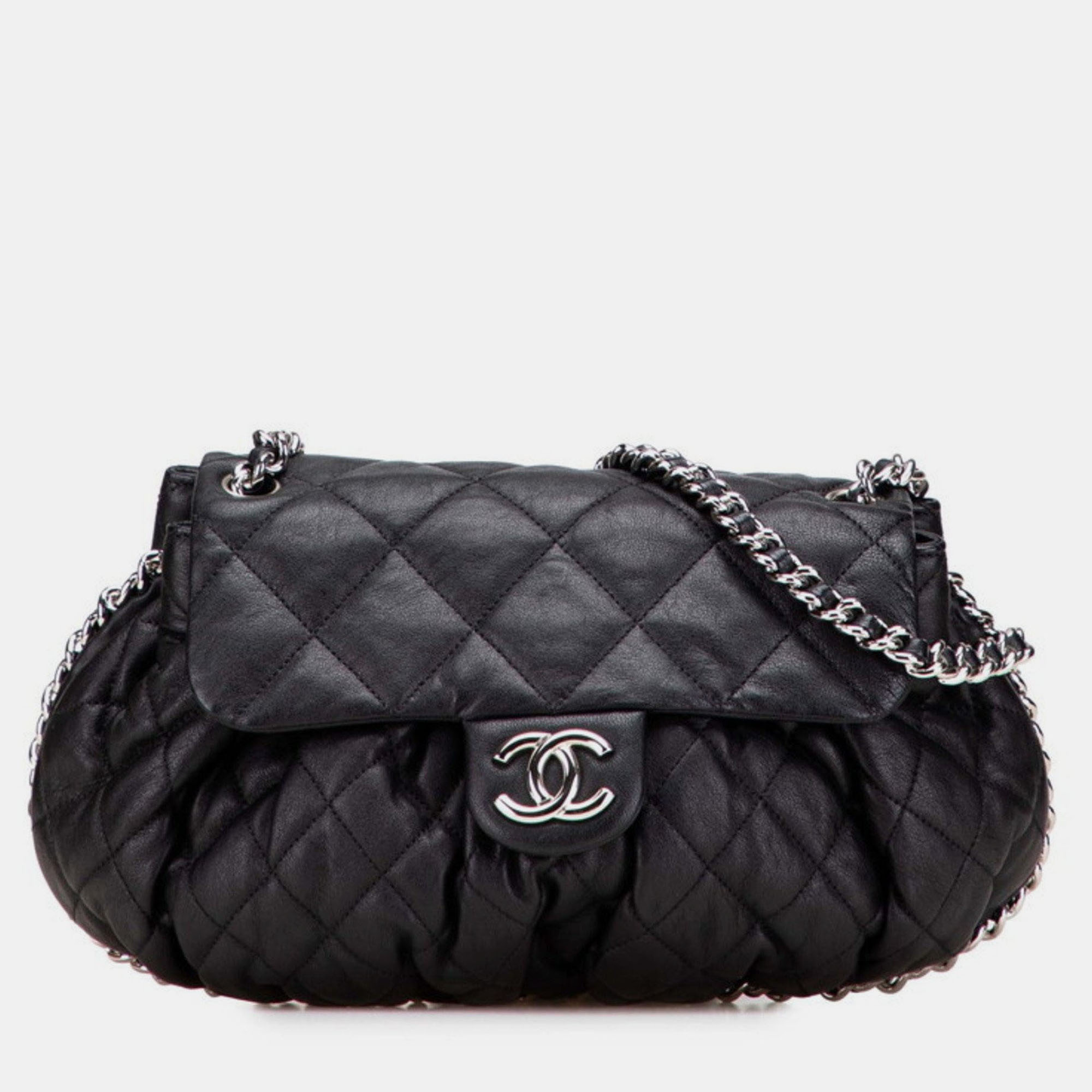 

Chanel Matelasse Chain Around Shoulder Bag Black Lambskin