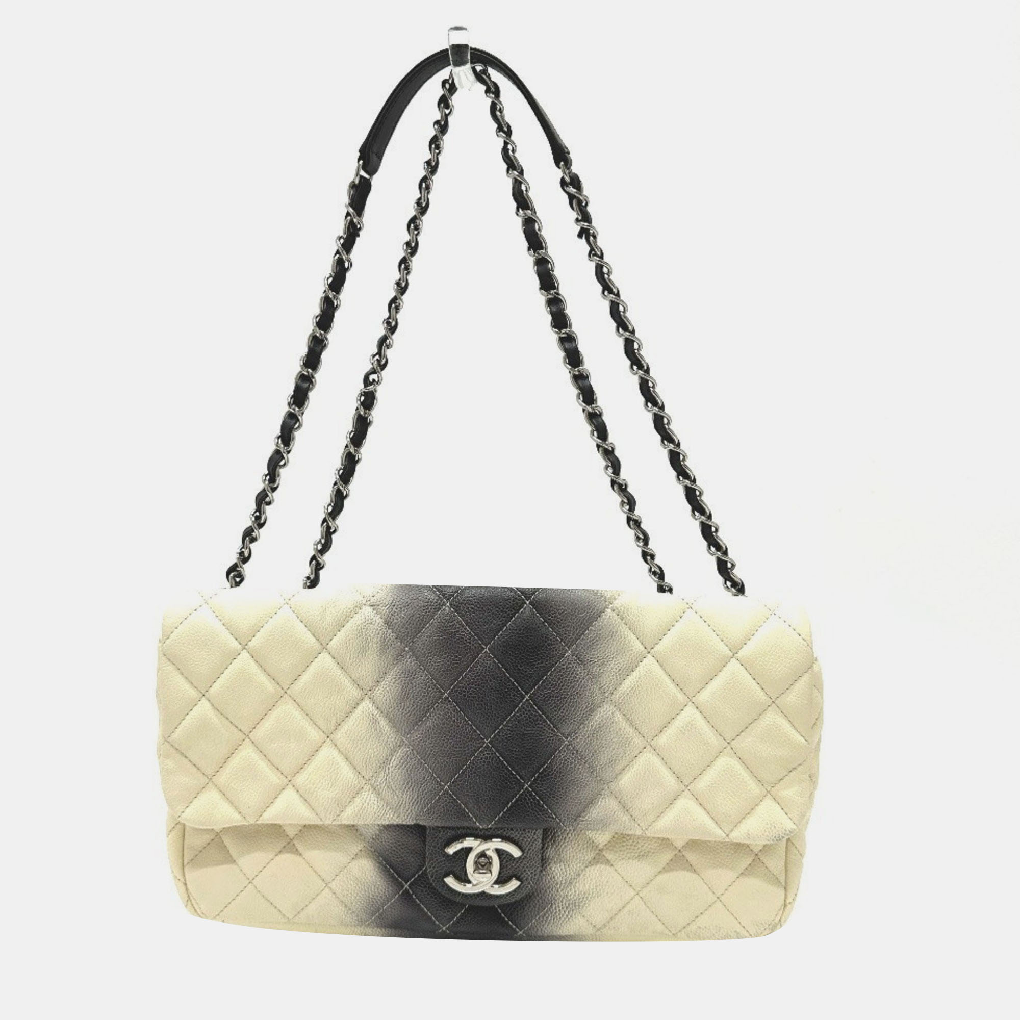 

Chanel Cc Coco Mark Matelasse Quilted Chain Bag W Shoulder Caviar Skin White
