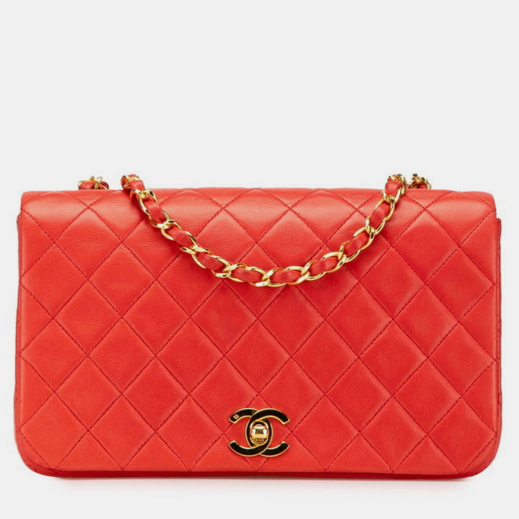 

Chanel Matelasse 23 Coco Mark Full Flap Chain Shoulder Bag In Red Lambskin