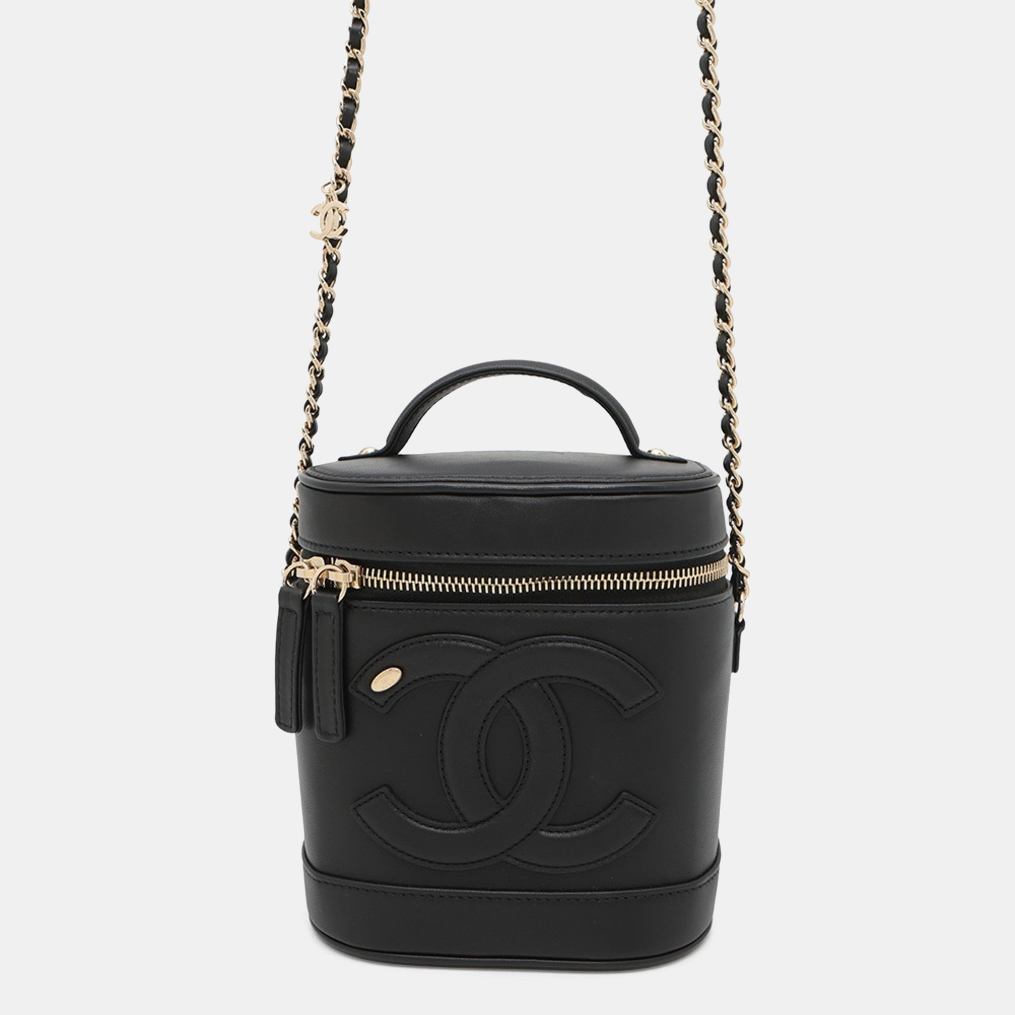 

Chanel Vanity Chain Shoulder Bag With Coco Mark Lambskin Black