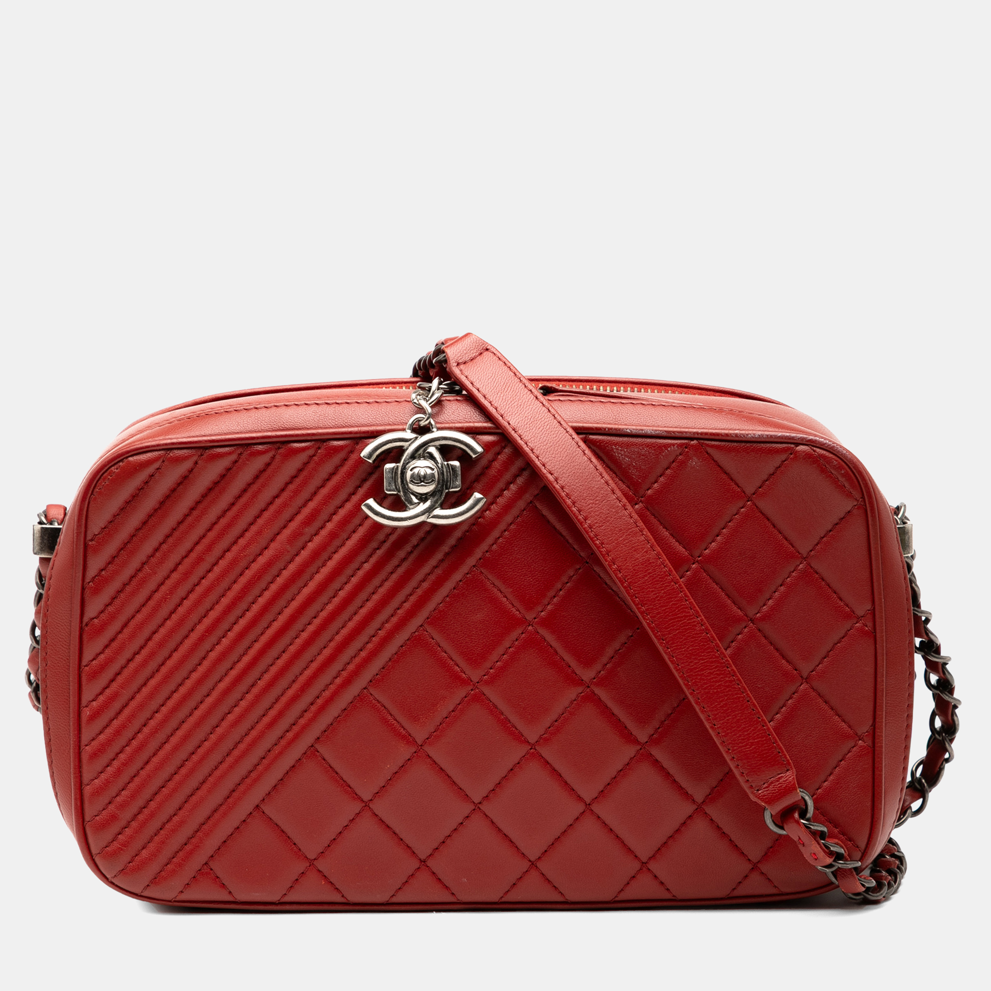 

Chanel Red Medium Quilted Lambskin Coco Boy Camera Bag