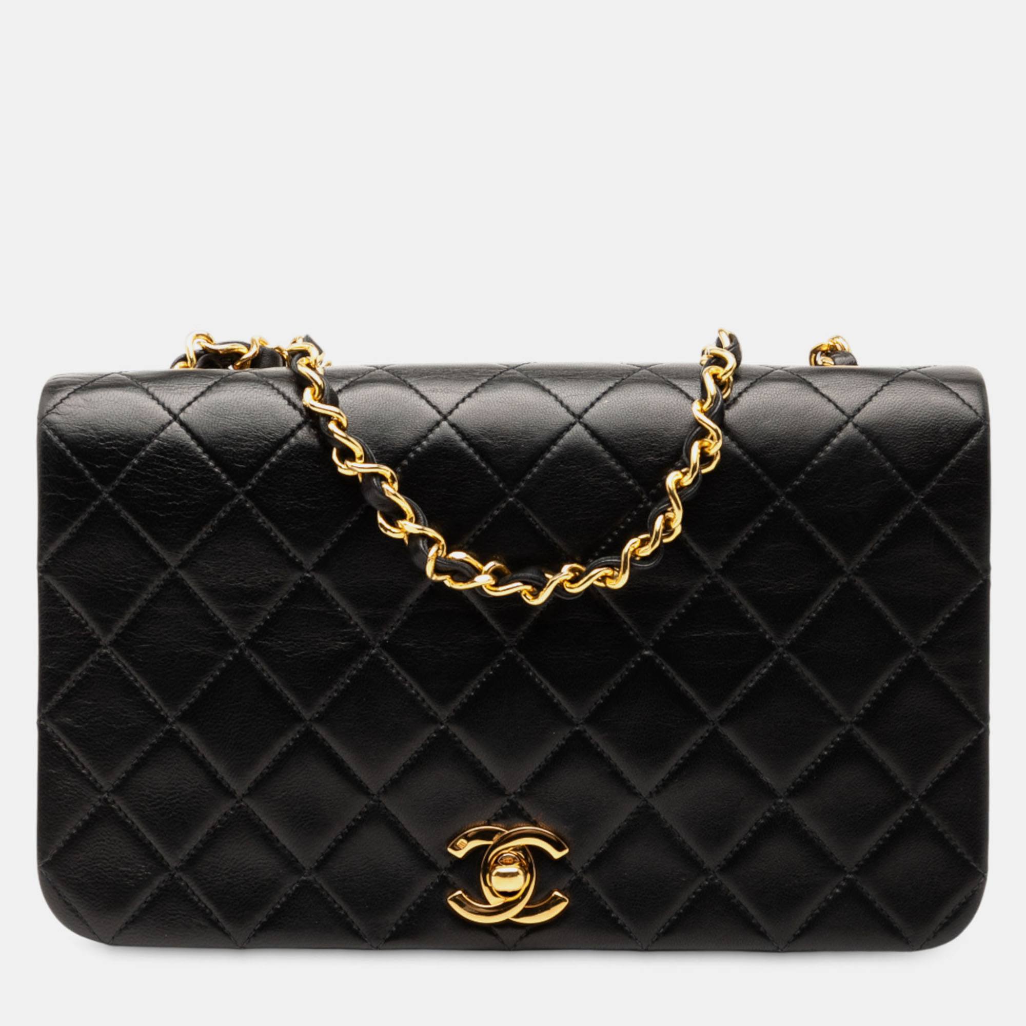 

Chanel Black Medium Quilted Lambskin Full Flap