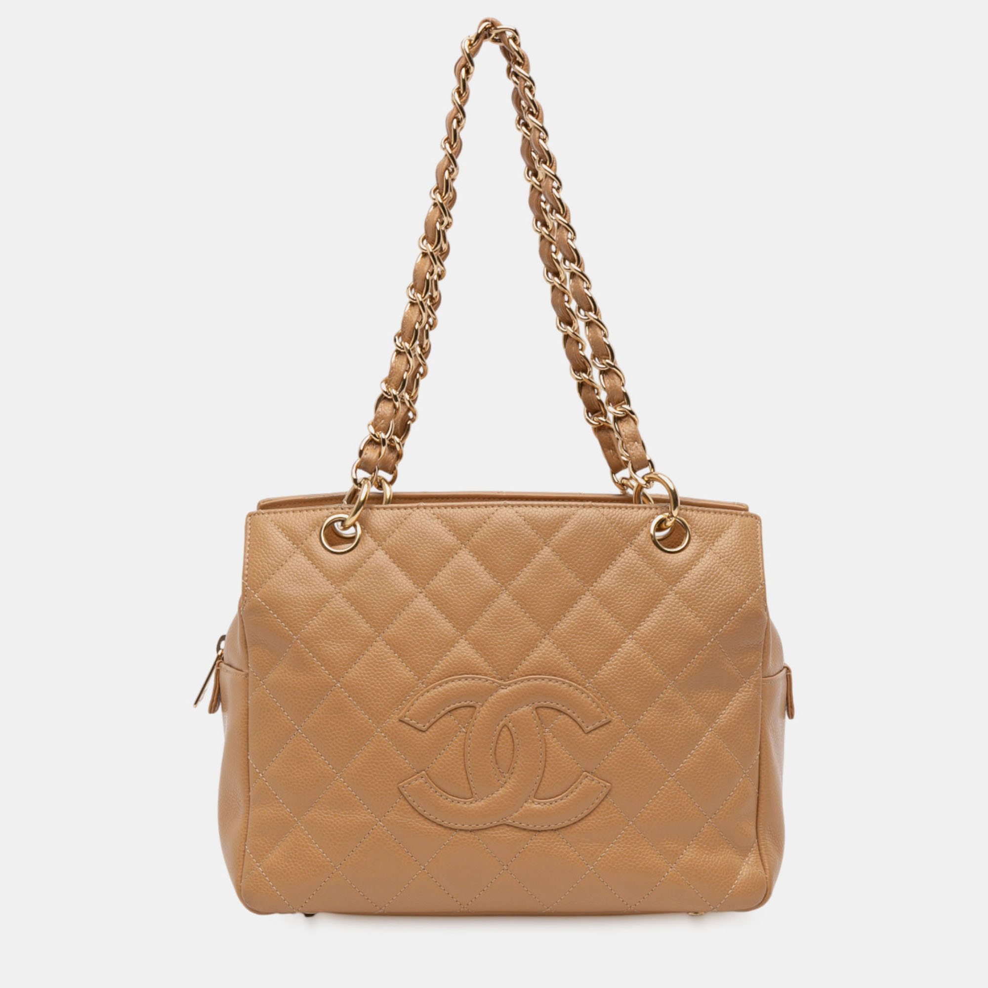 Pre-owned Chanel Brown Petite Caviar Timeless Tote