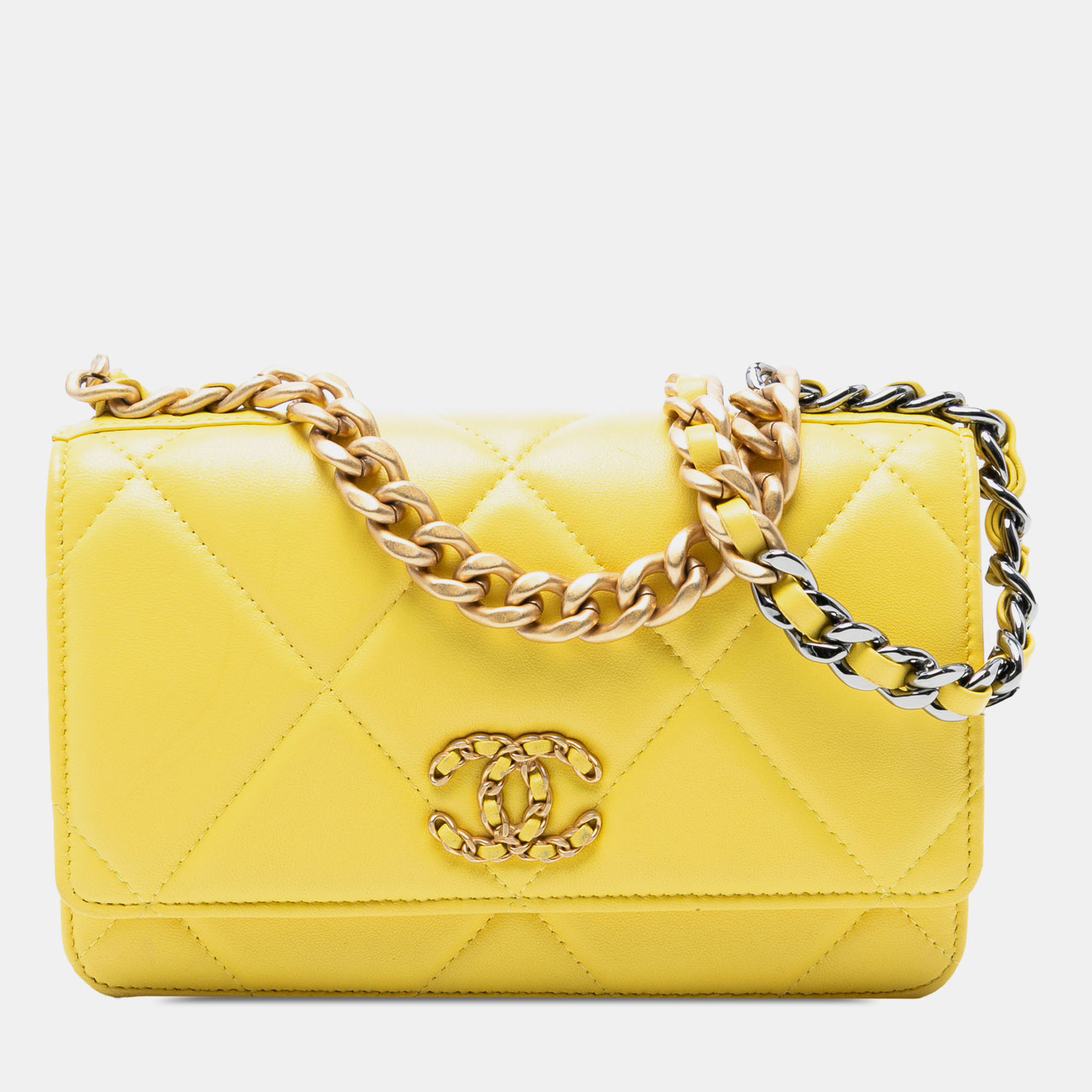 

Chanel Yellow Quilted Lambskin 19 Wallet on Chain