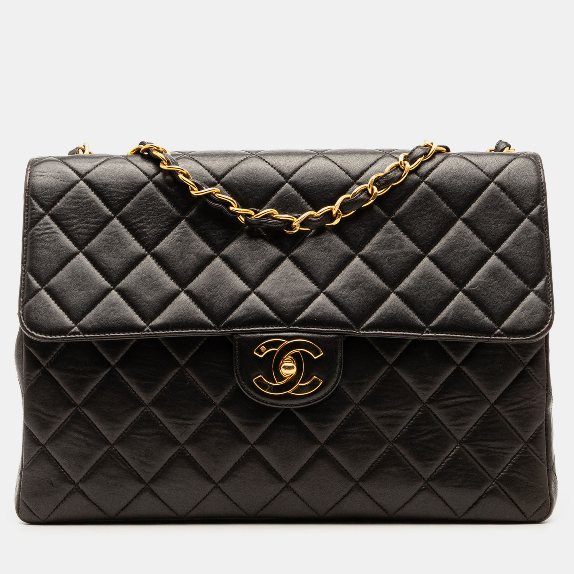 

Chanel Black Jumbo Classic Lambskin Single Flap