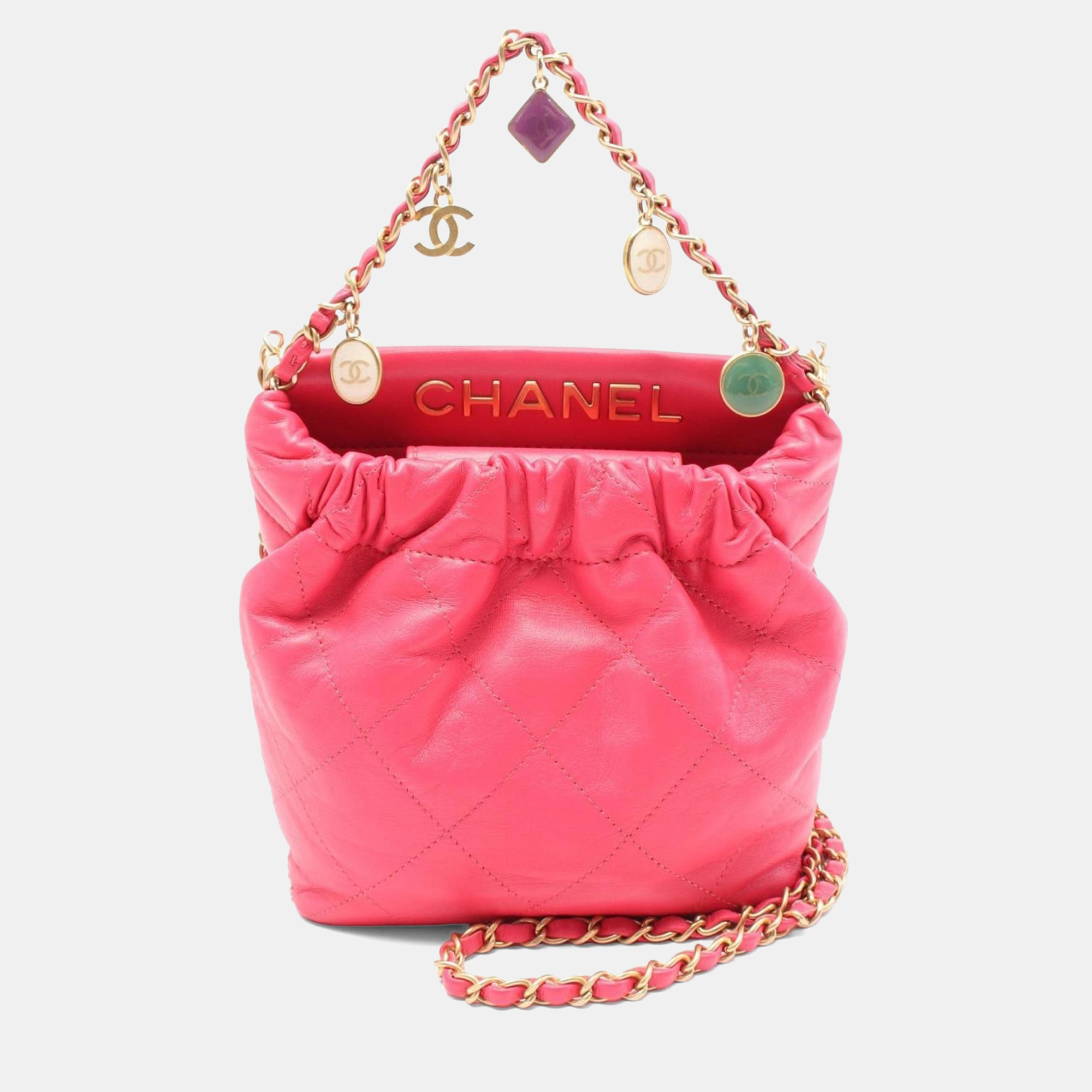 

Chanel Matelasse Shoulder Bag Leather Pink