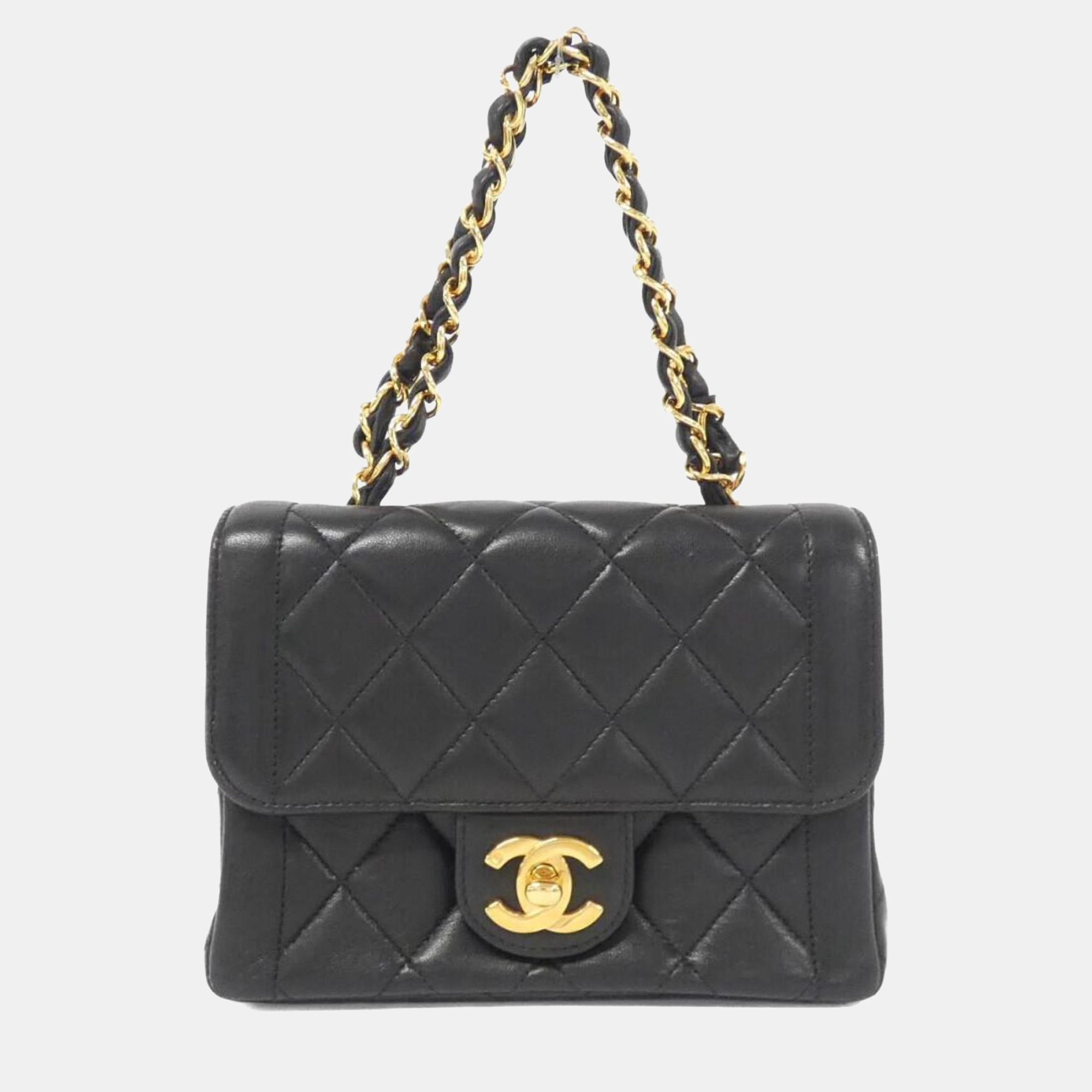 

Chanel Lambskin Shoulder Bag, Black