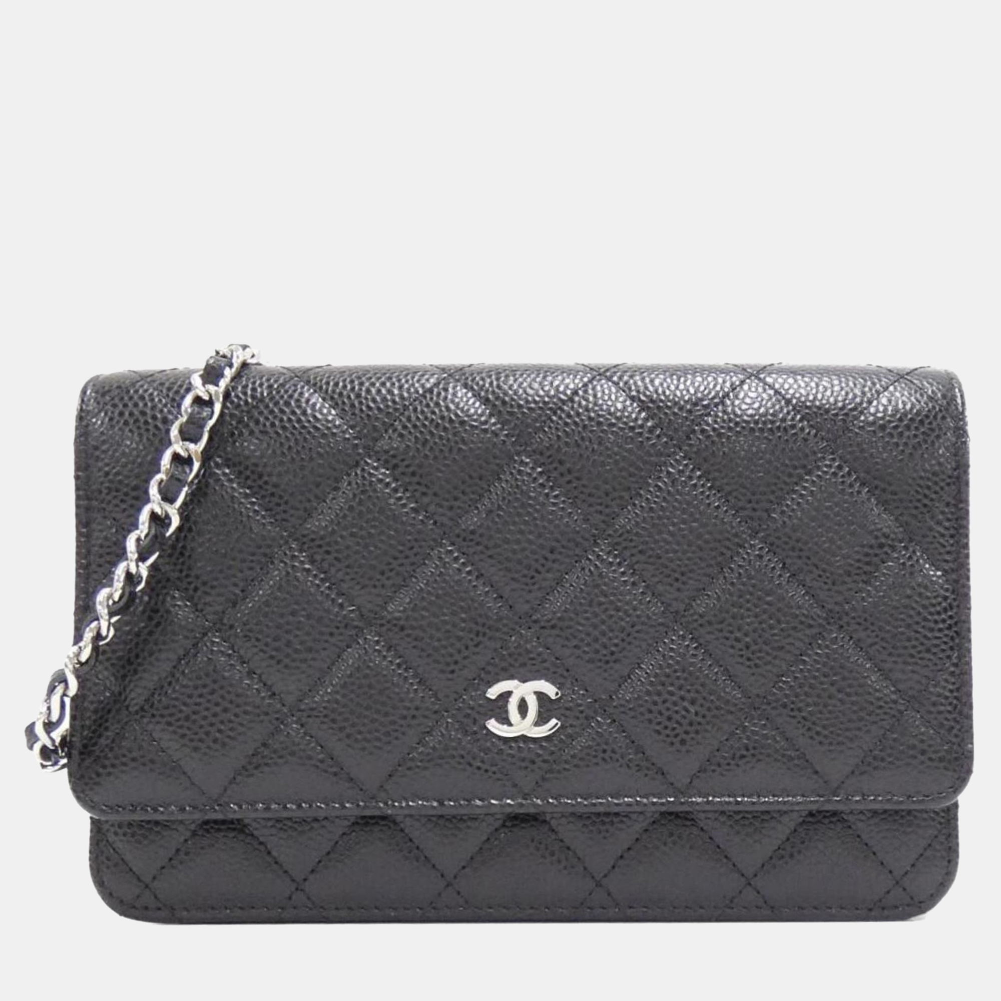 Click to view more detailed imagery on our partner's website Pre-owned Chanel Timeless Classic Line Chain Wallet In Black