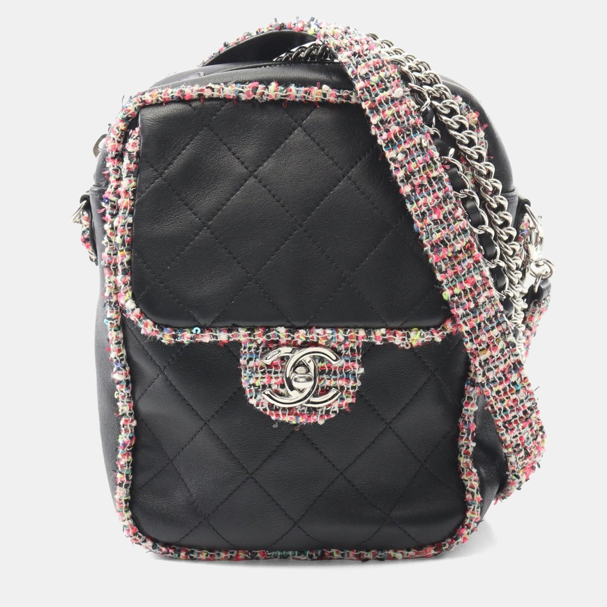 

Chanel Matelasse Shoulder Bag In Lambskin Fabric Black And Multicolor