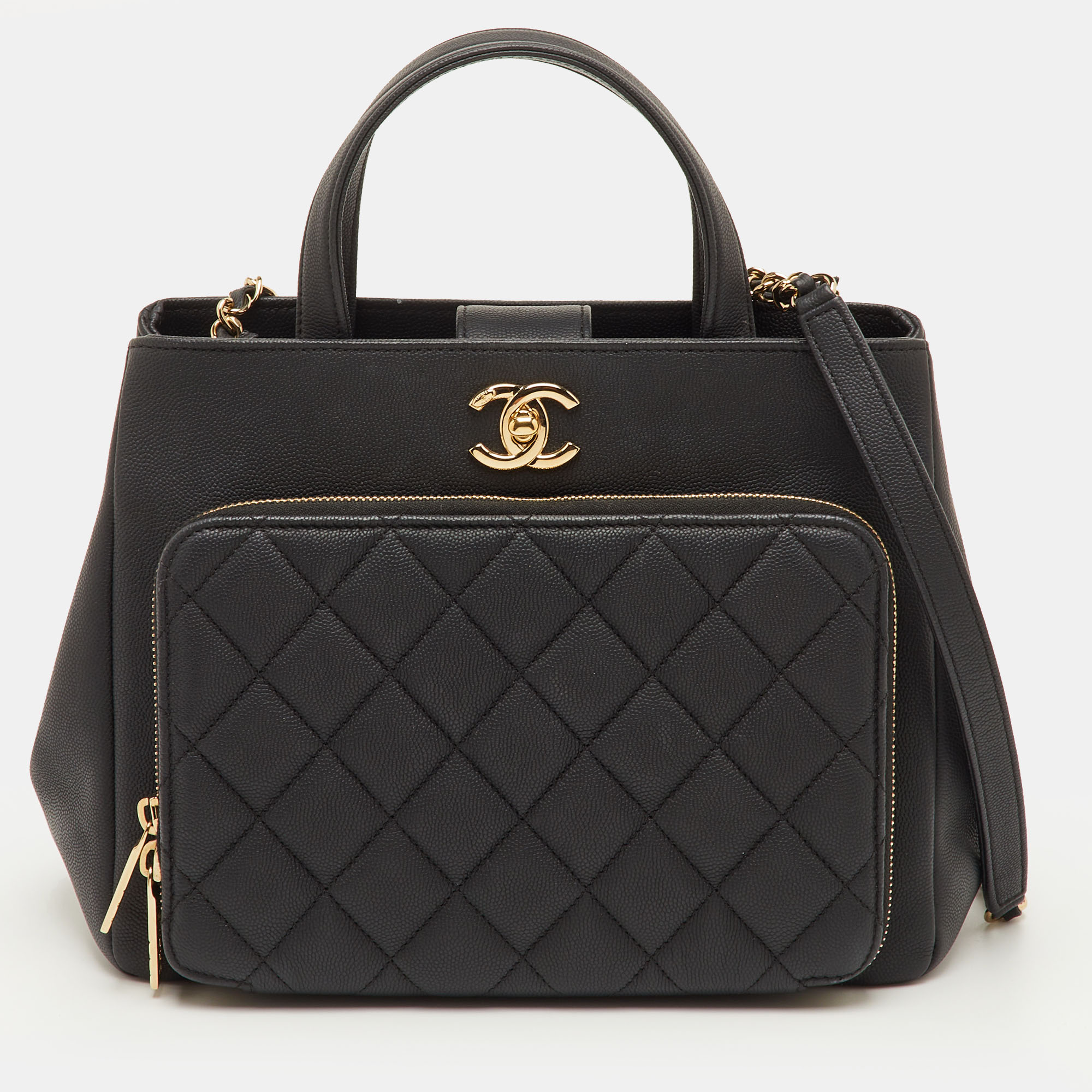 

Chanel CC Business Affinity Black Caviar Leather Shopper Bag