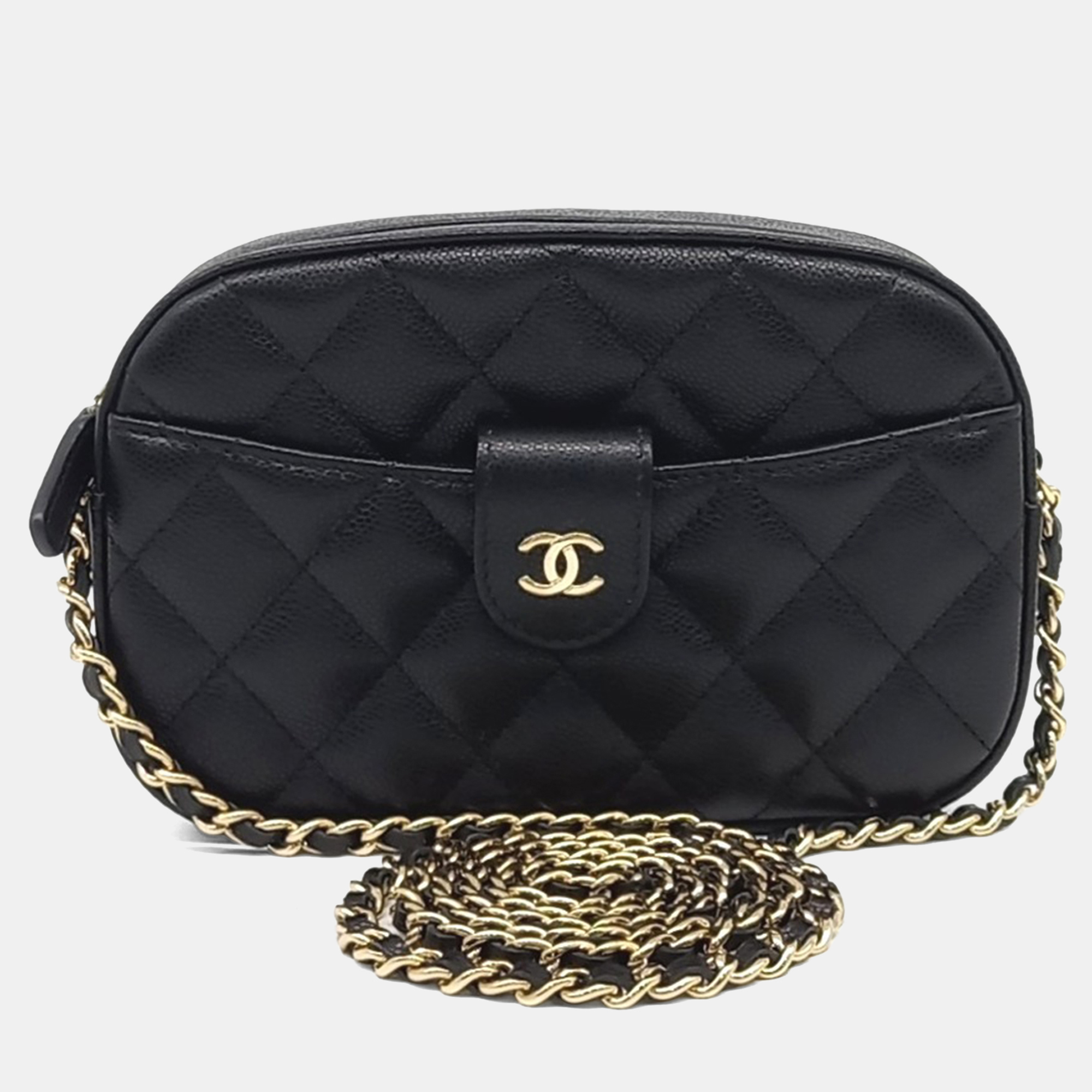 

Chanel Black Caviar Leather Caviar Camera Crossbody Bag