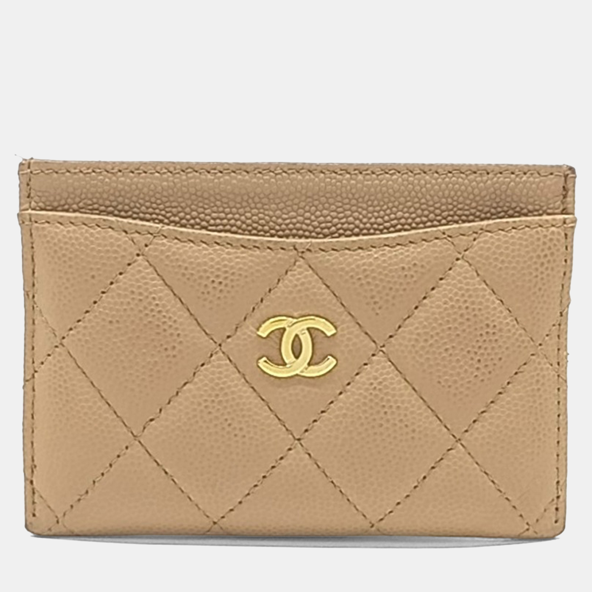

Chanel Beige Caviar Leather Caviar Card Holder