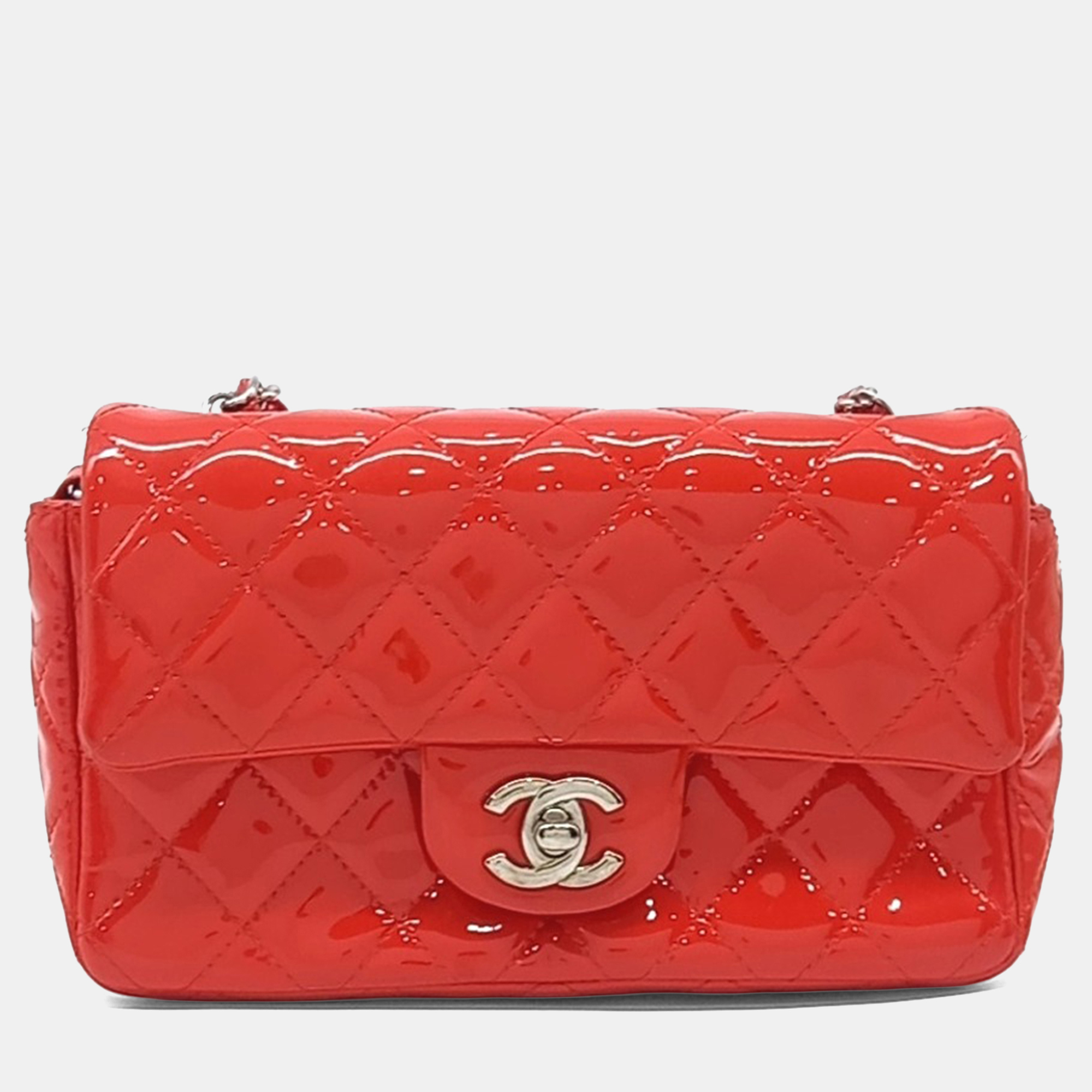 

Chanel Red Patent Leather Patent Classic New Mini Crossbody Bag