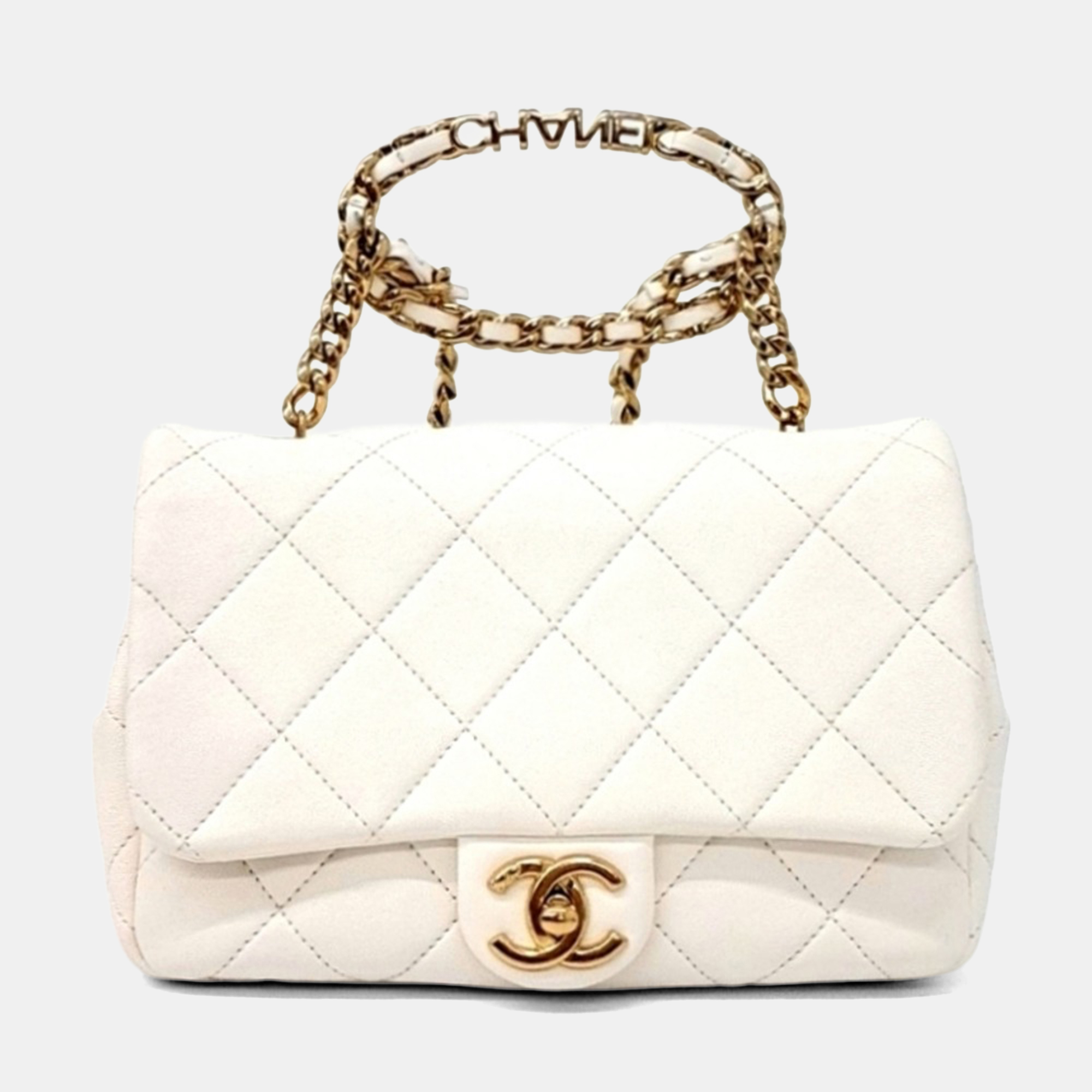 

Chanel White Leather top-handle crossbody bag