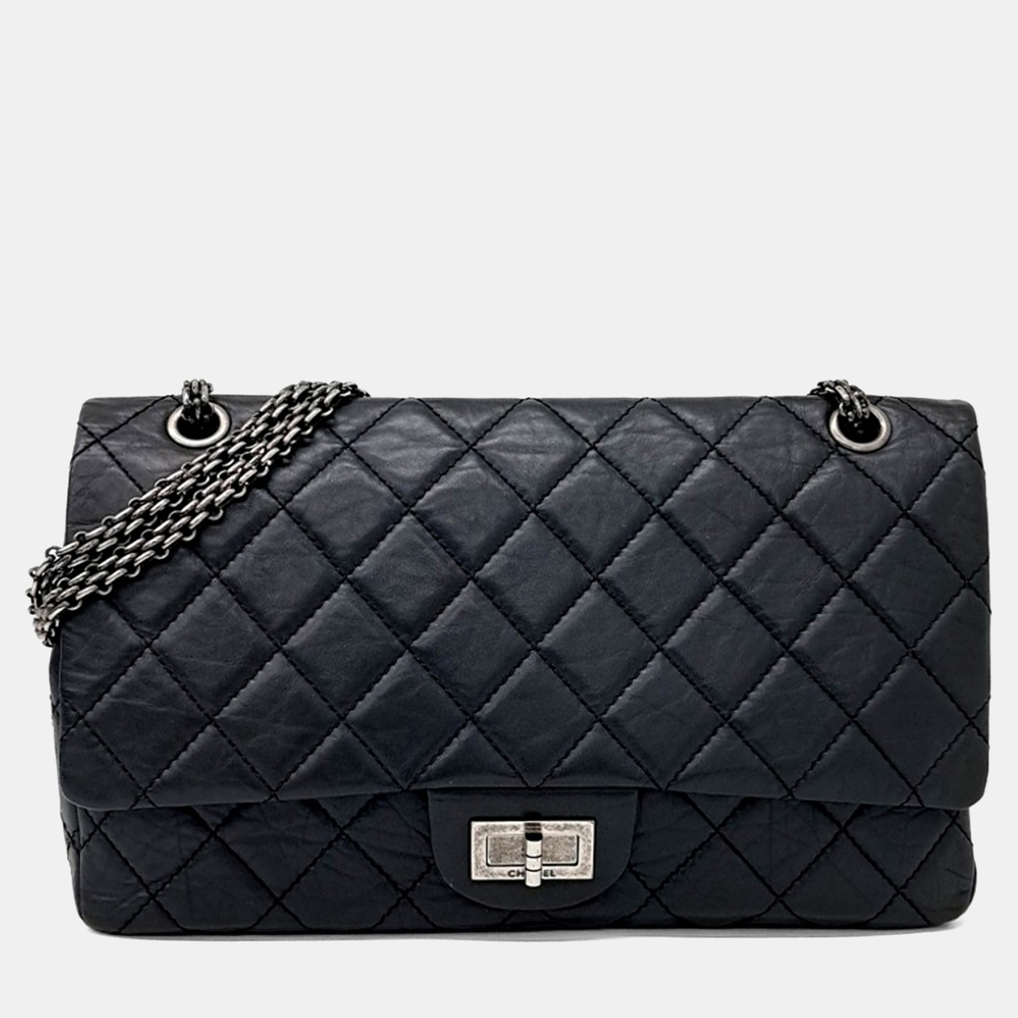 

Chanel Black Leather Vintage 2.55 Bag