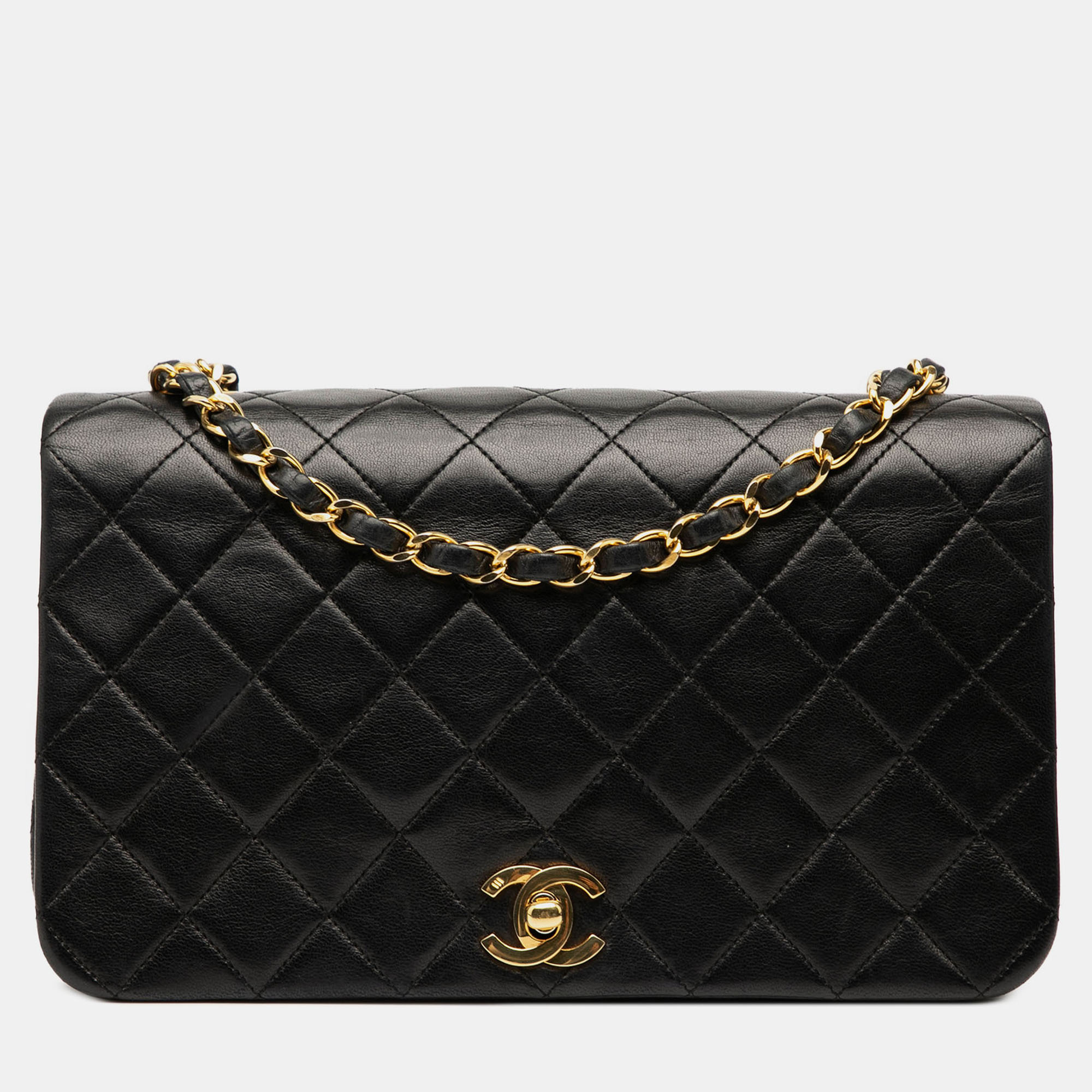

Chanel Black Medium Quilted Lambskin Full Flap