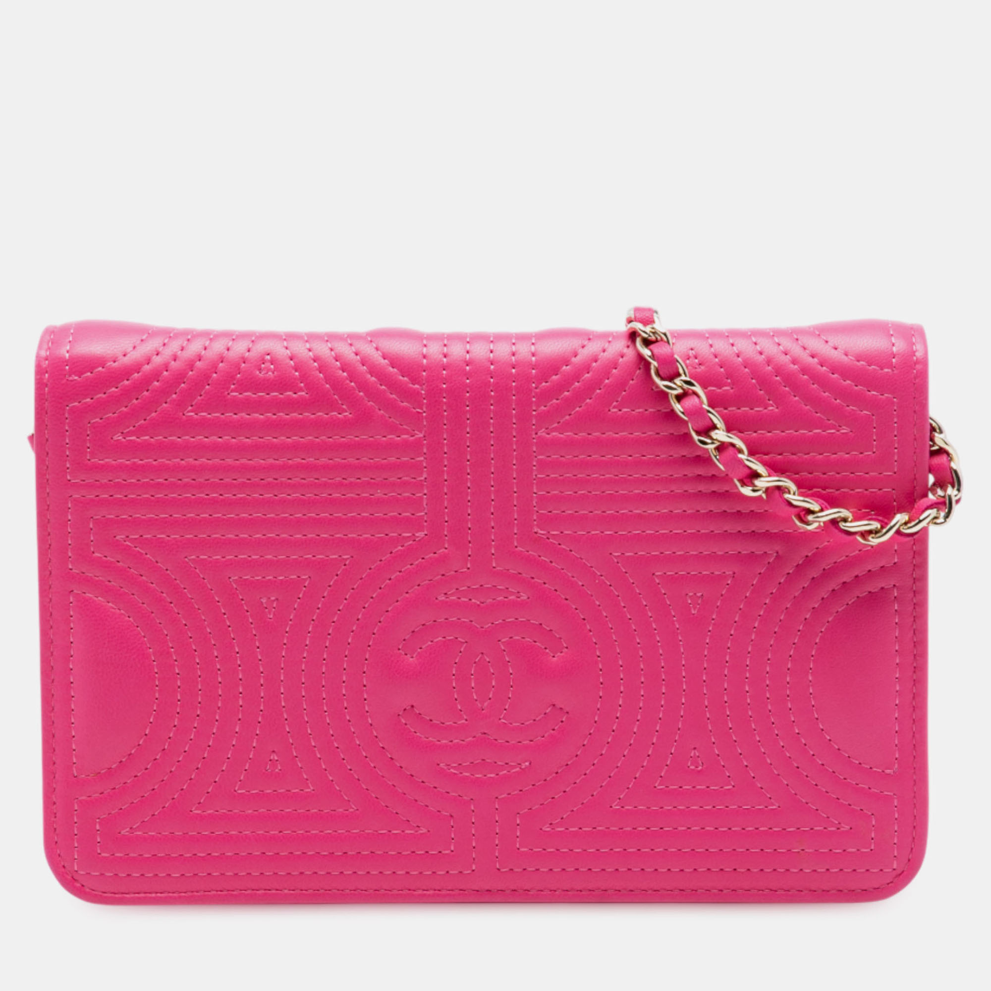 

Chanel Pink Quilted Lambskin Korean Garden Wallet on Chain
