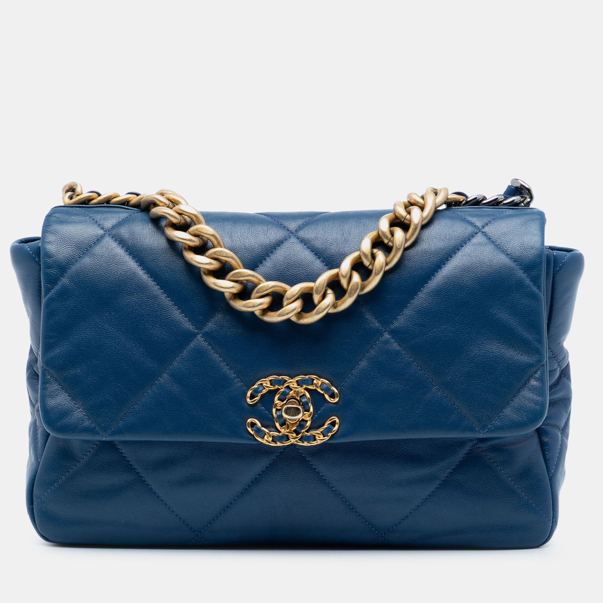 

Chanel Blue Large Lambskin 19 Flap