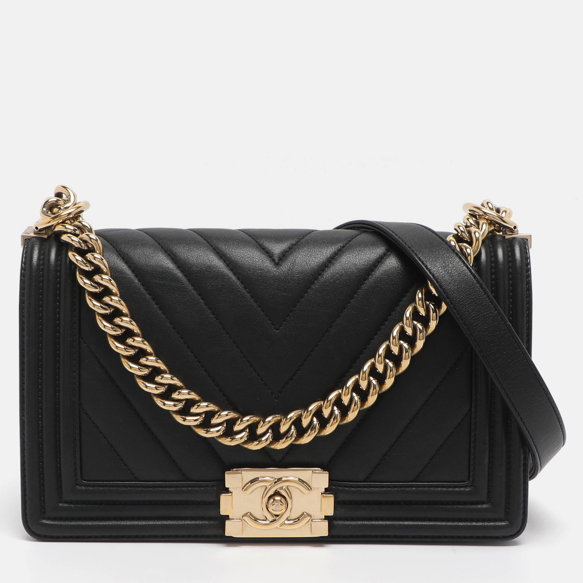 

Chanel Boy  Black Quilted Leather Flap bag