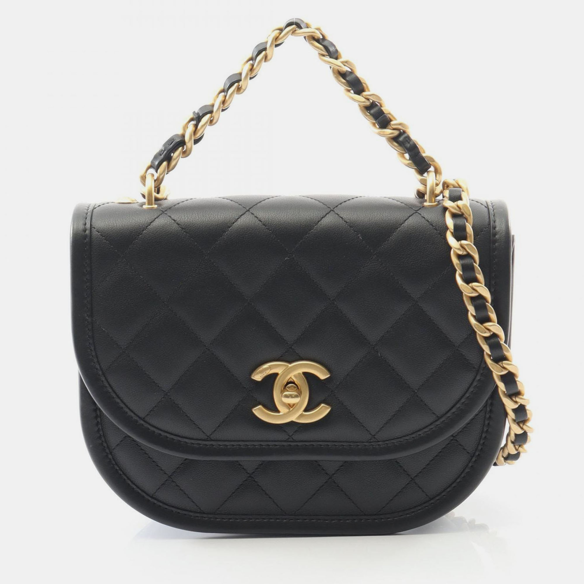 

Chanel CC Messenger Flap Small Black Leather Shoulder Bag