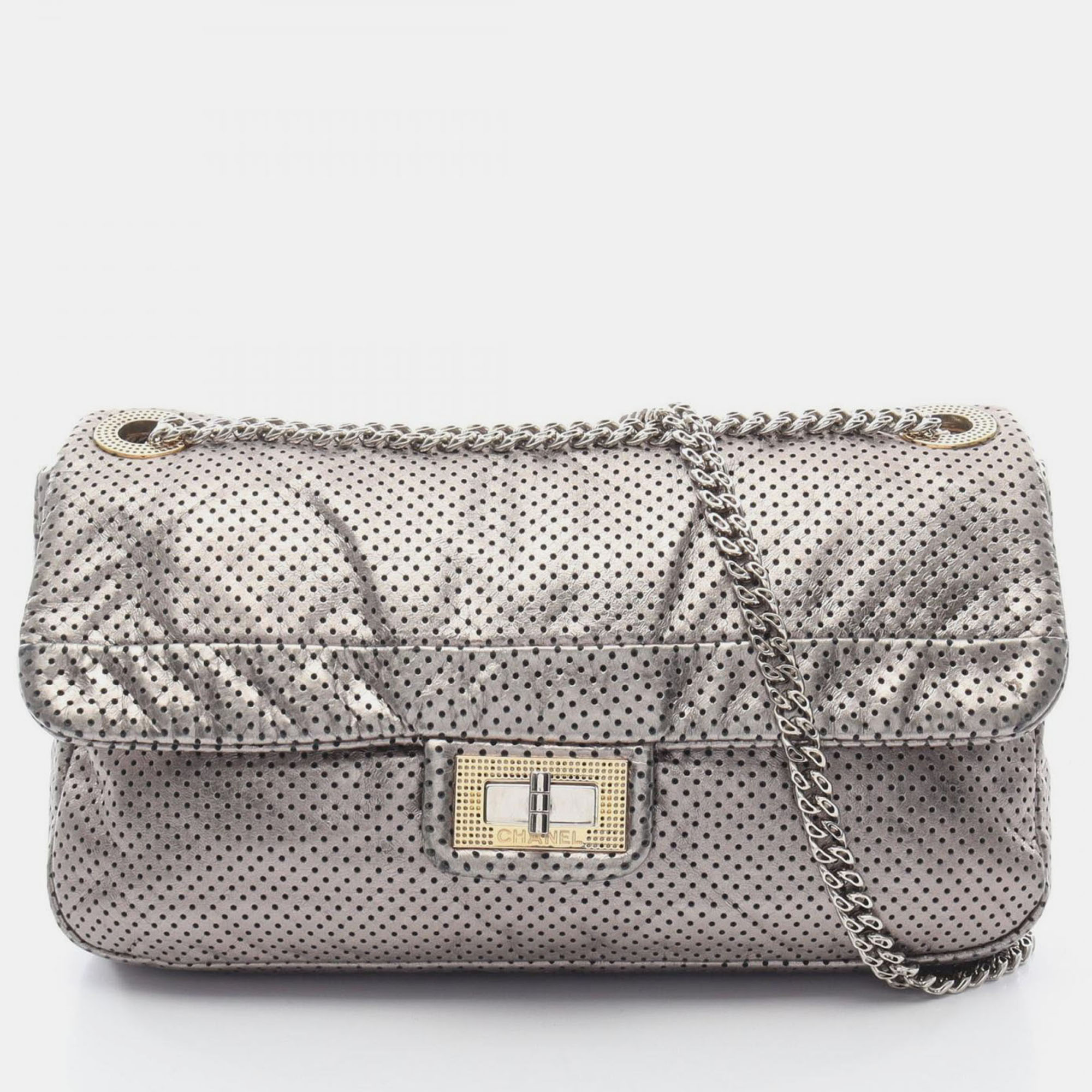 

Chanel 2.55 Flap Perforated Metallic Leather Shoulder Bag