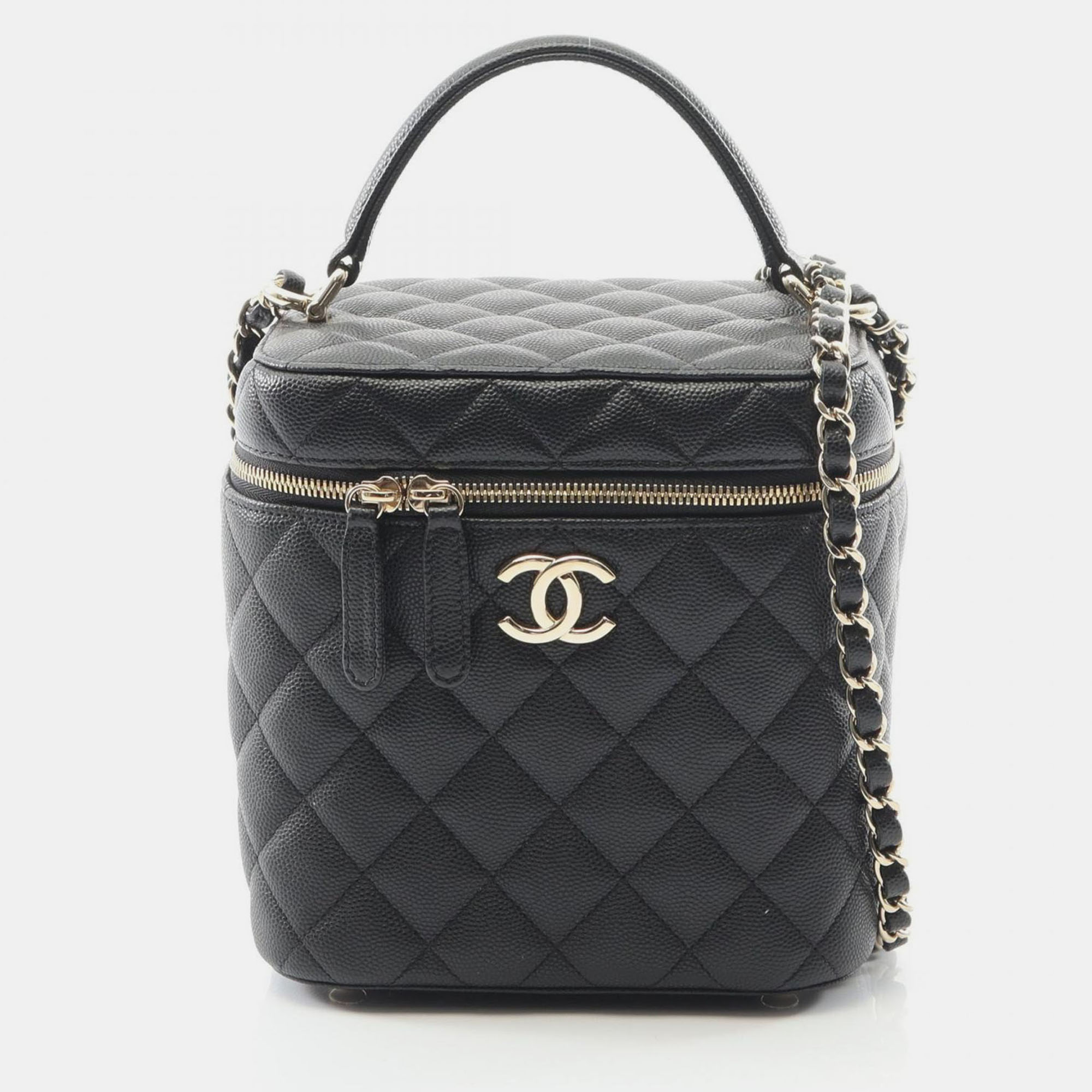 

Chanel Vanity Case Black Leather Shoulder Bag