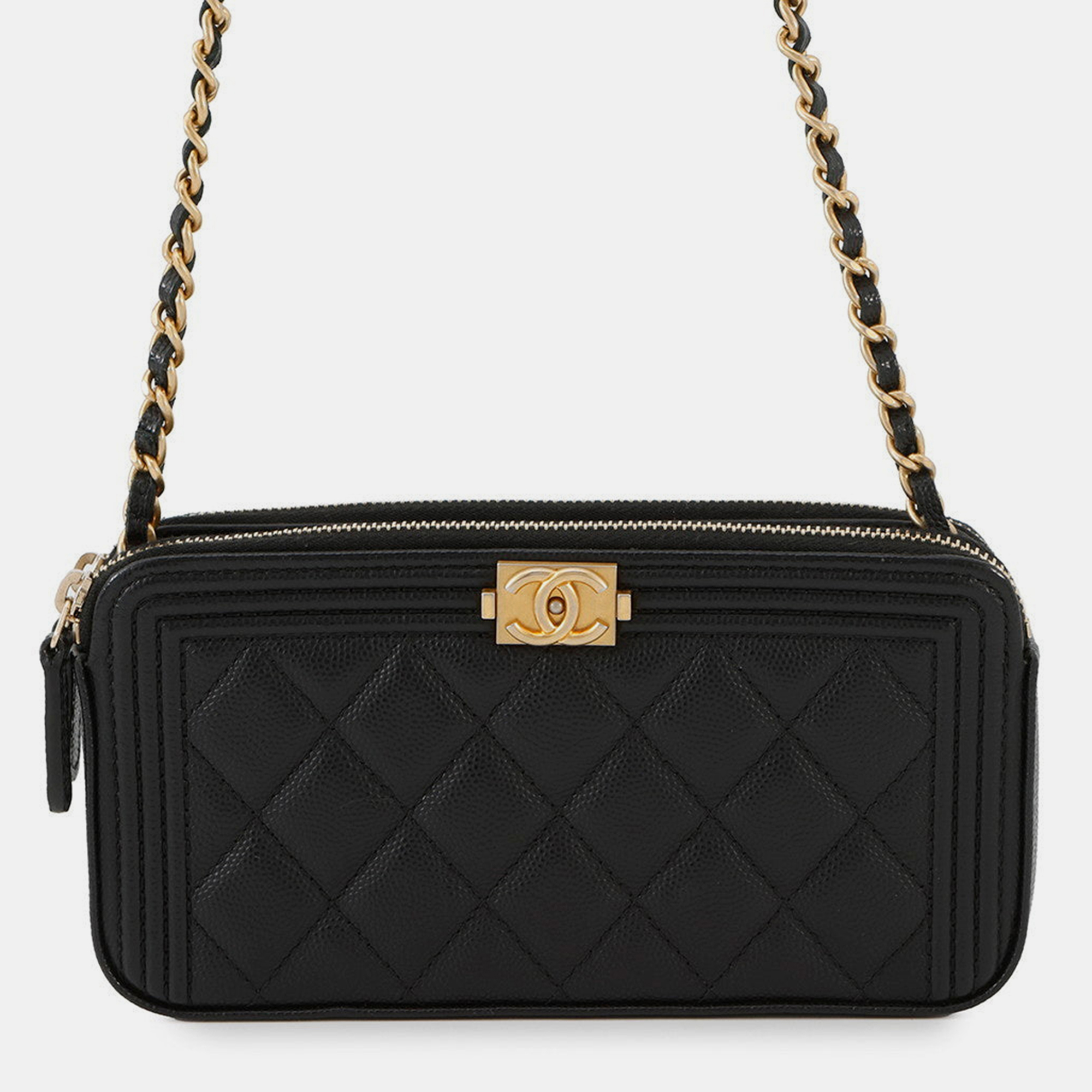 

Chanel Boy Chanel Chain Wallet Black Caviar Leather