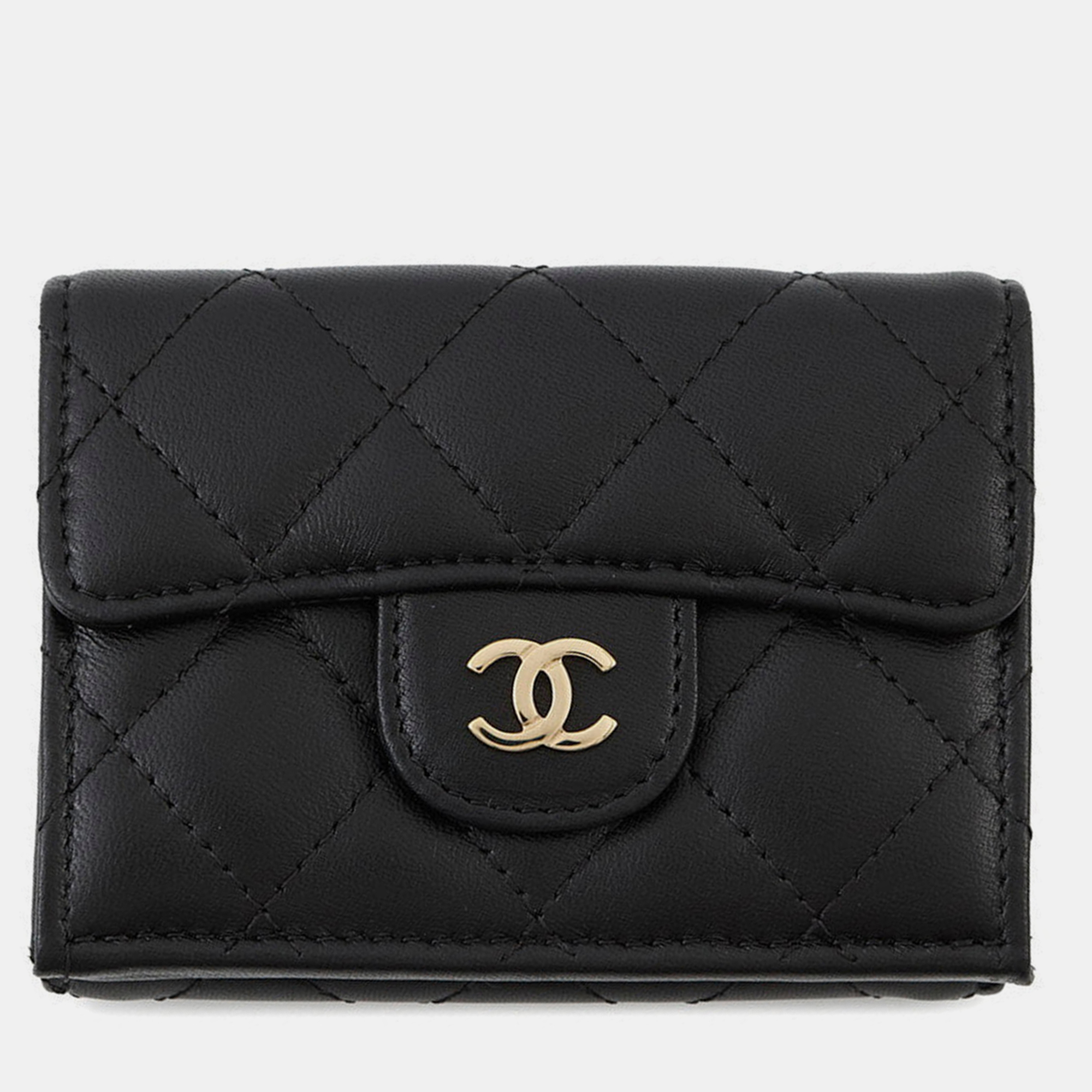 

Chanel Matelasse Classic Small Flap Wallet Black Lambskin