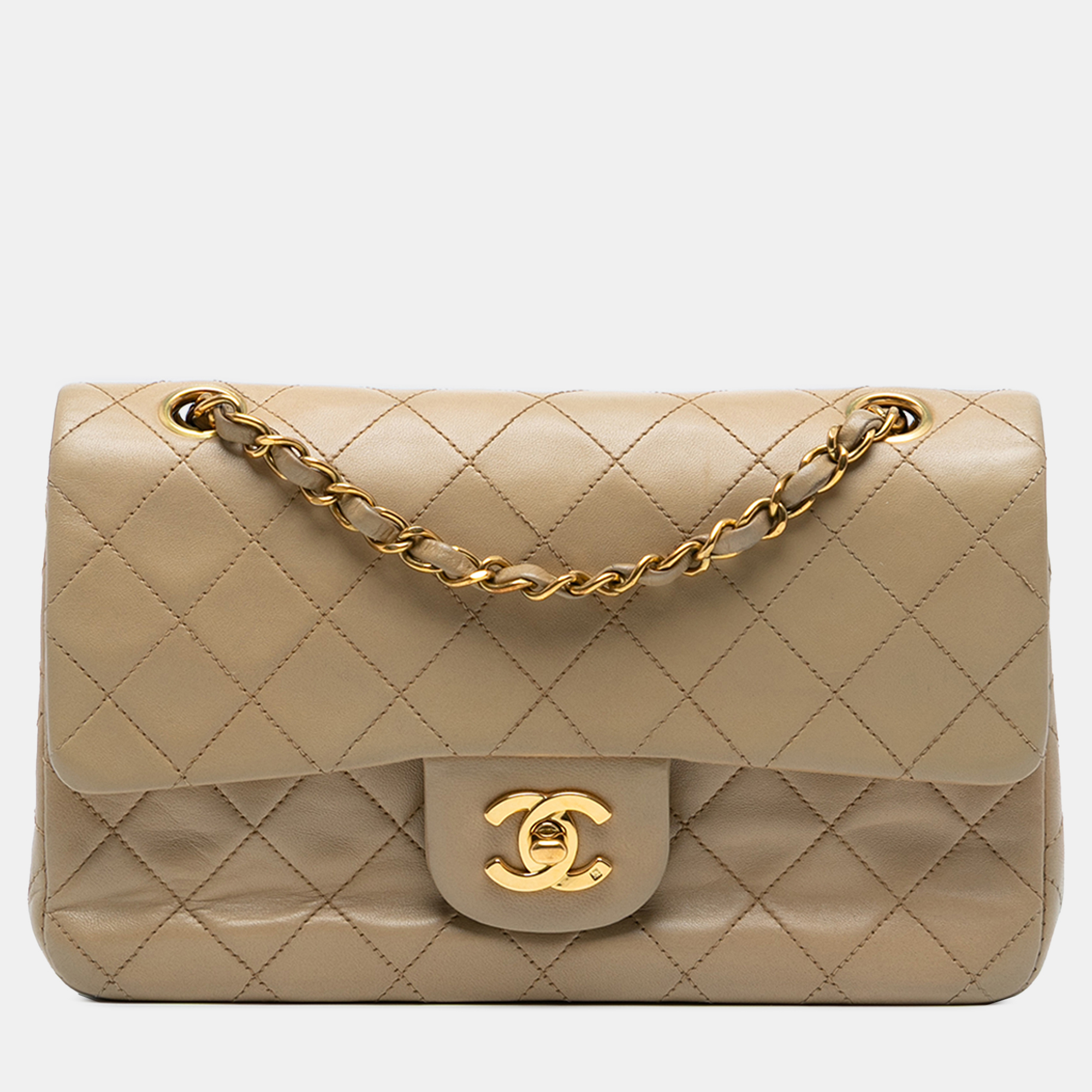 

Chanel Brown Small Classic Lambskin Double Flap
