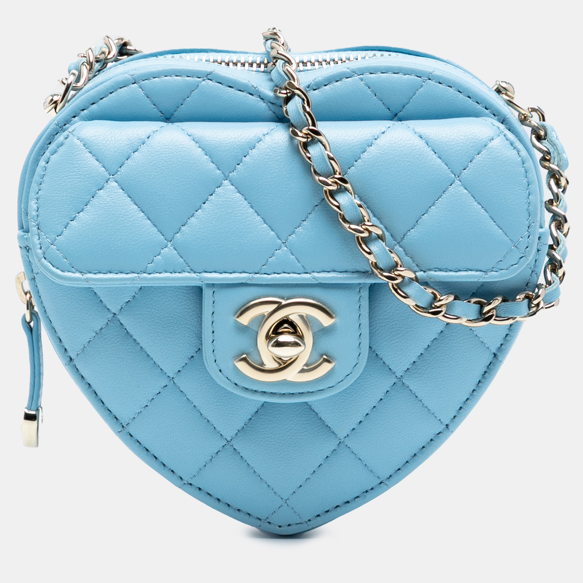

Chanel Blue Mini Lambskin CC in Love Heart Crossbody