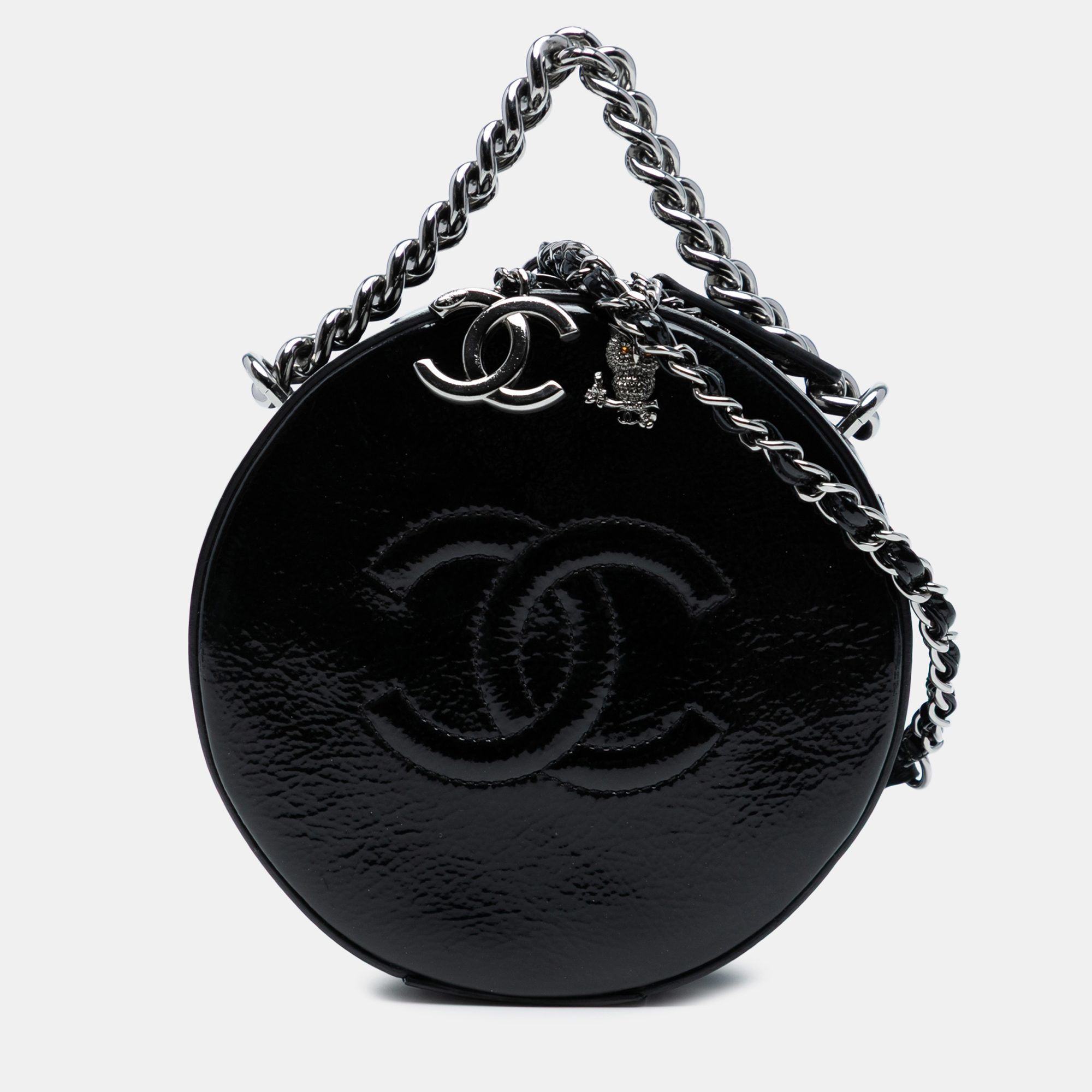 

Chanel Black Patent Leather Round As Earth Crossbody