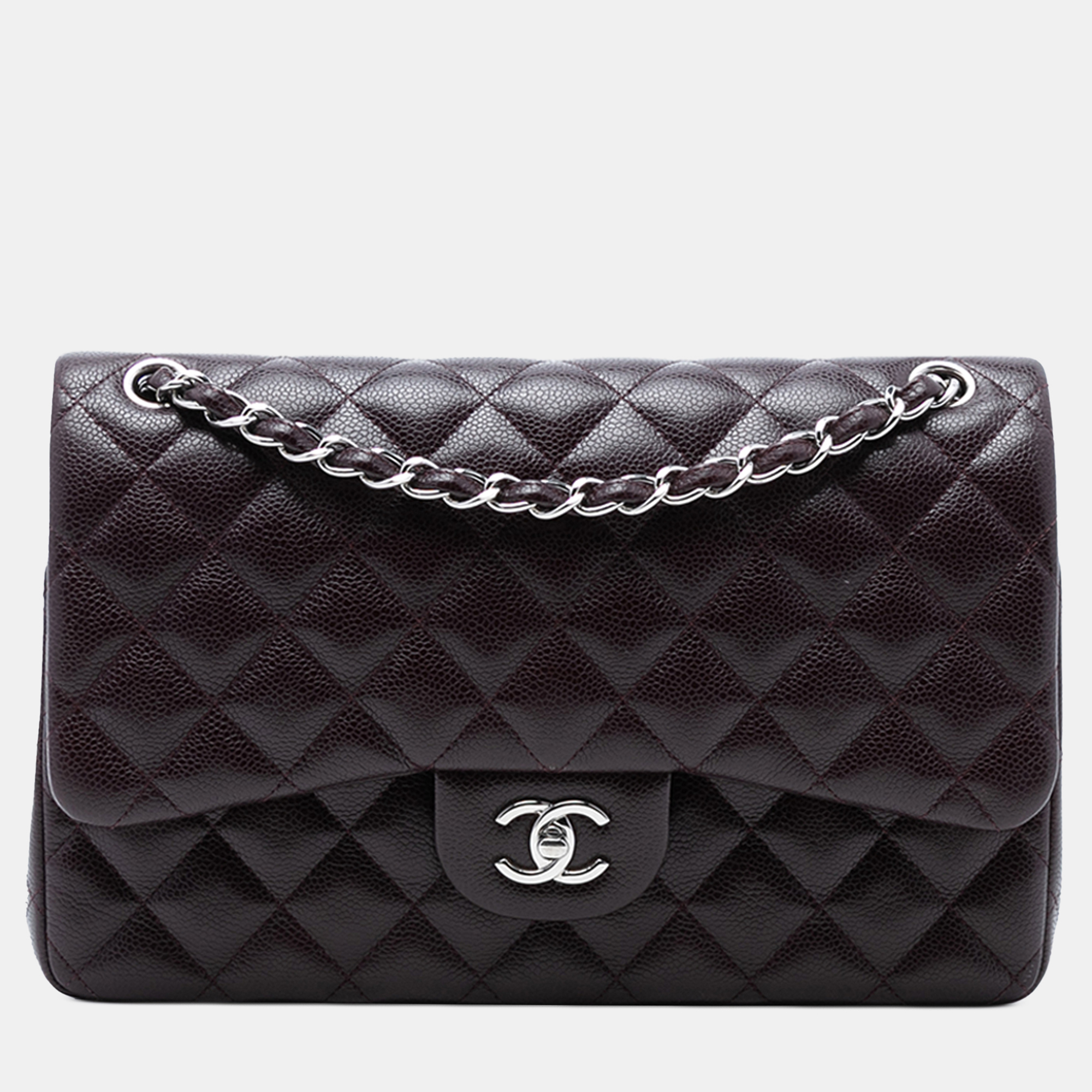

Chanel Purple Jumbo Classic Caviar Double Flap