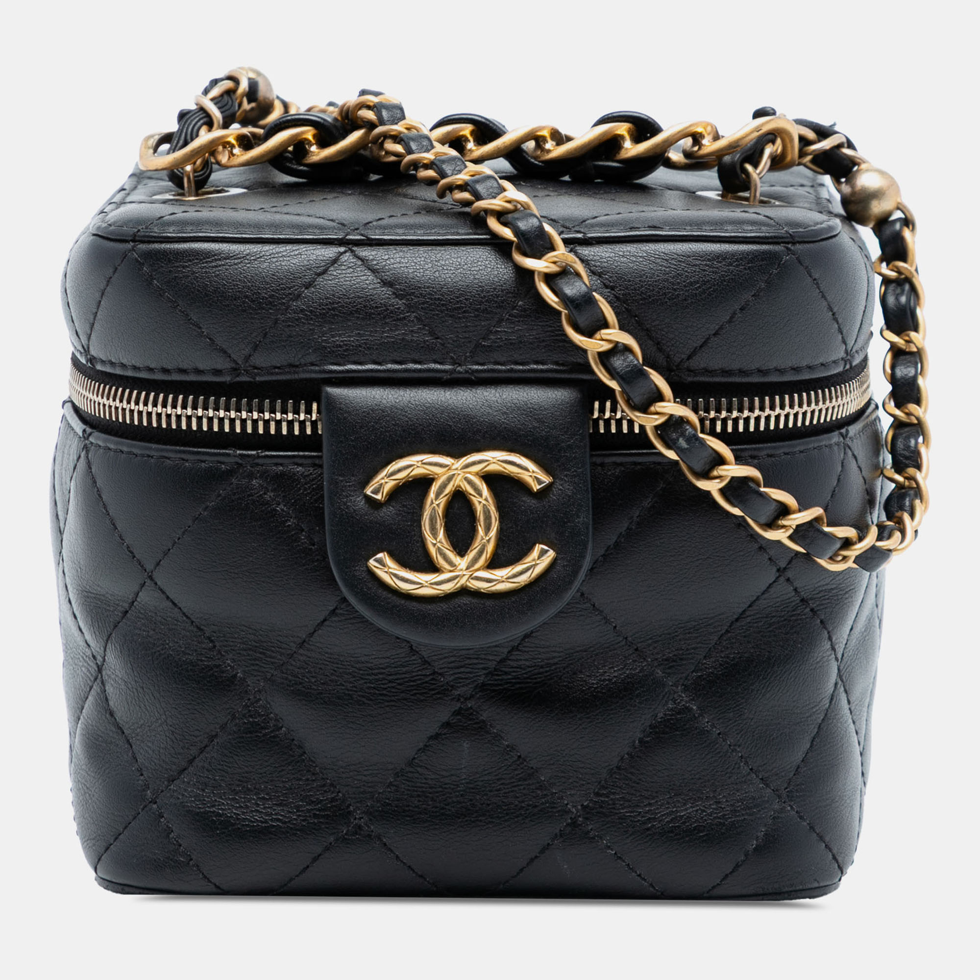 

Chanel Black CC Quilted Calfskin Vanity Case with Chain