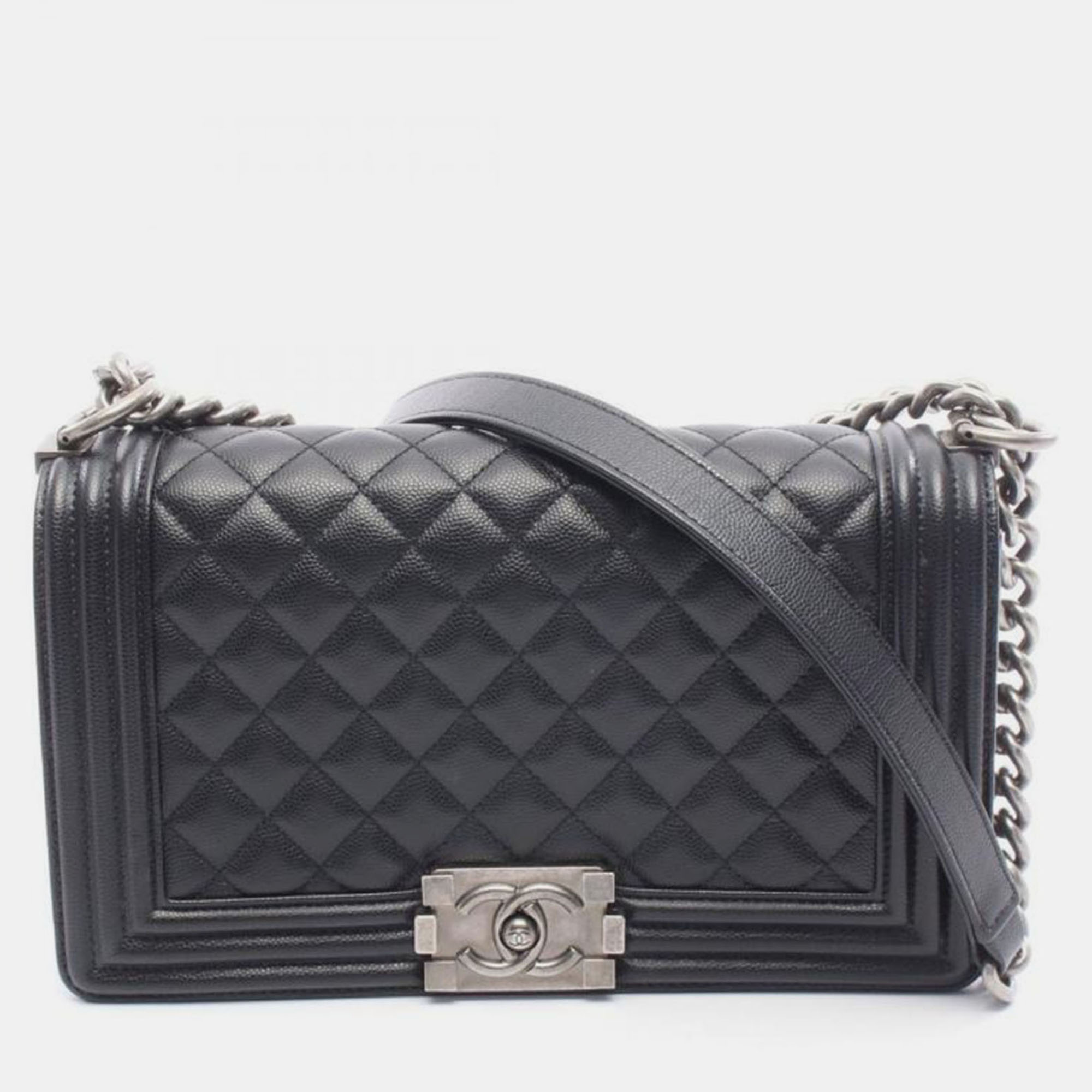 

Chanel Boy Chanel Chain Shoulder Bag Grained Calf Black