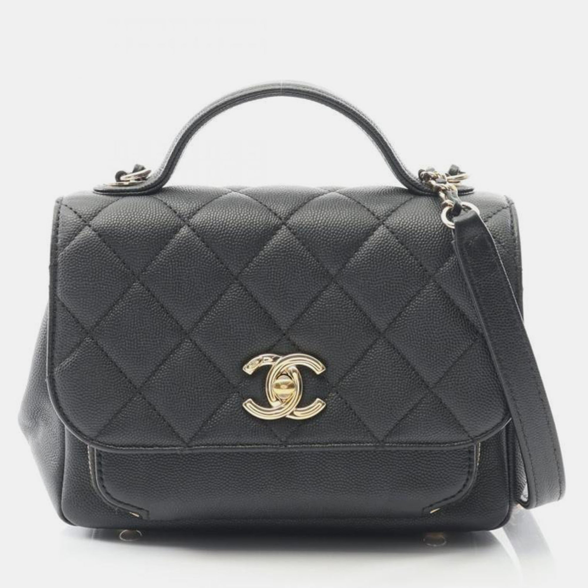 

Chanel Business Affinity Matelasse Crossbody Shoulder Handbag Leather Black Shw