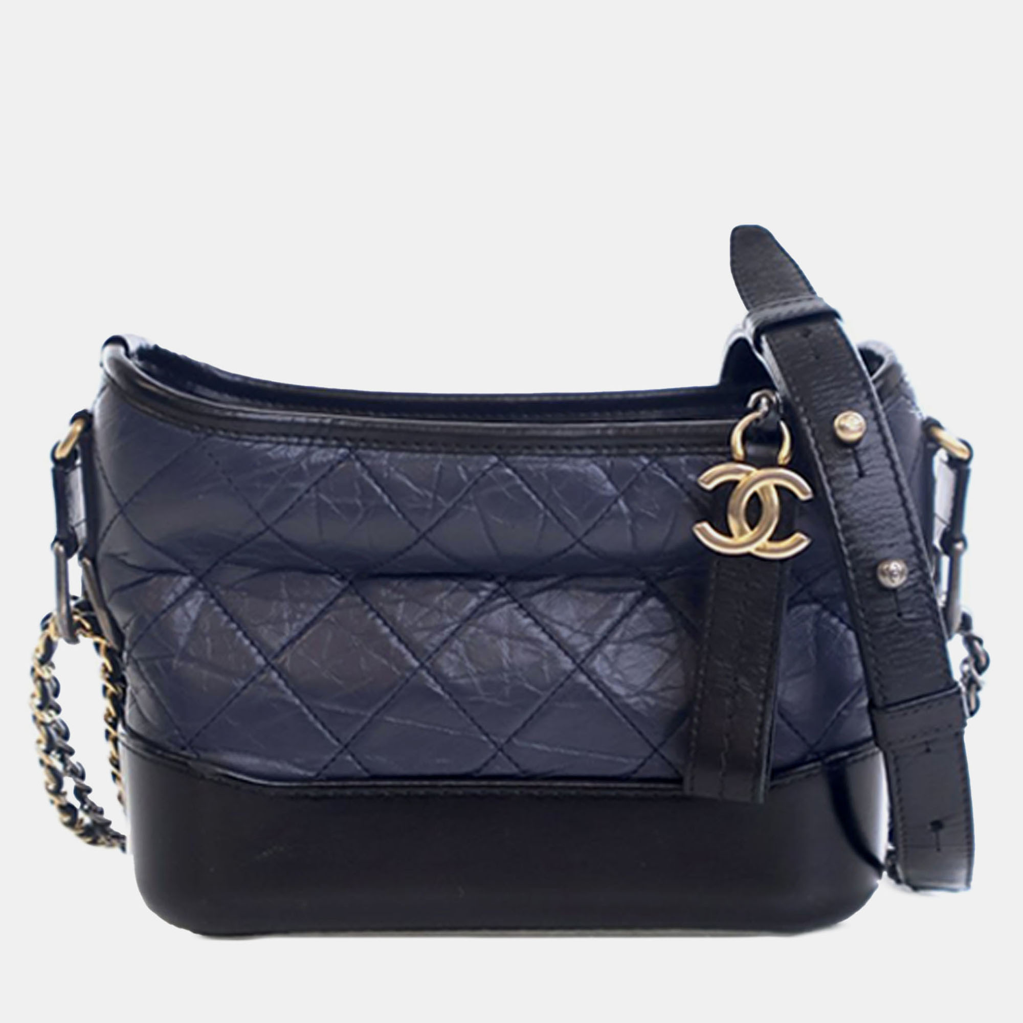

Chanel Black/Blue Small Bicolor Aged Calfskin Gabrielle Crossbody