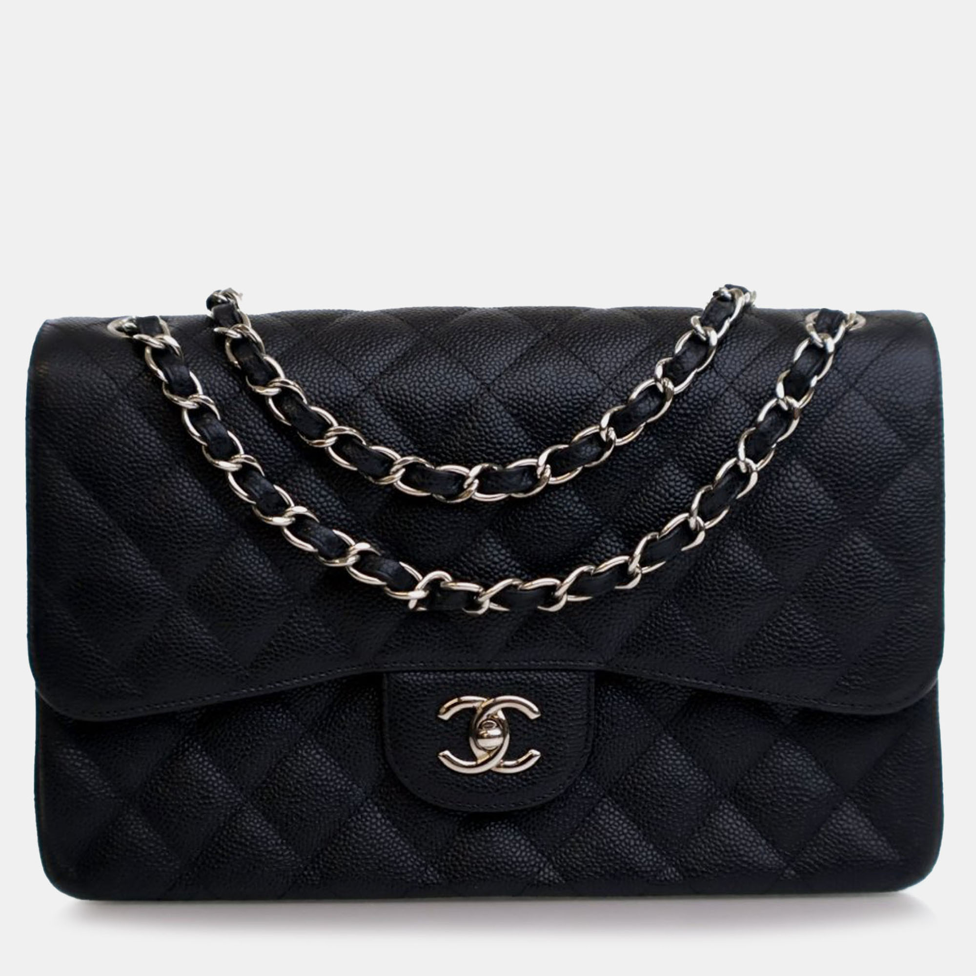 

Chanel Black Jumbo Classic Caviar Double Flap