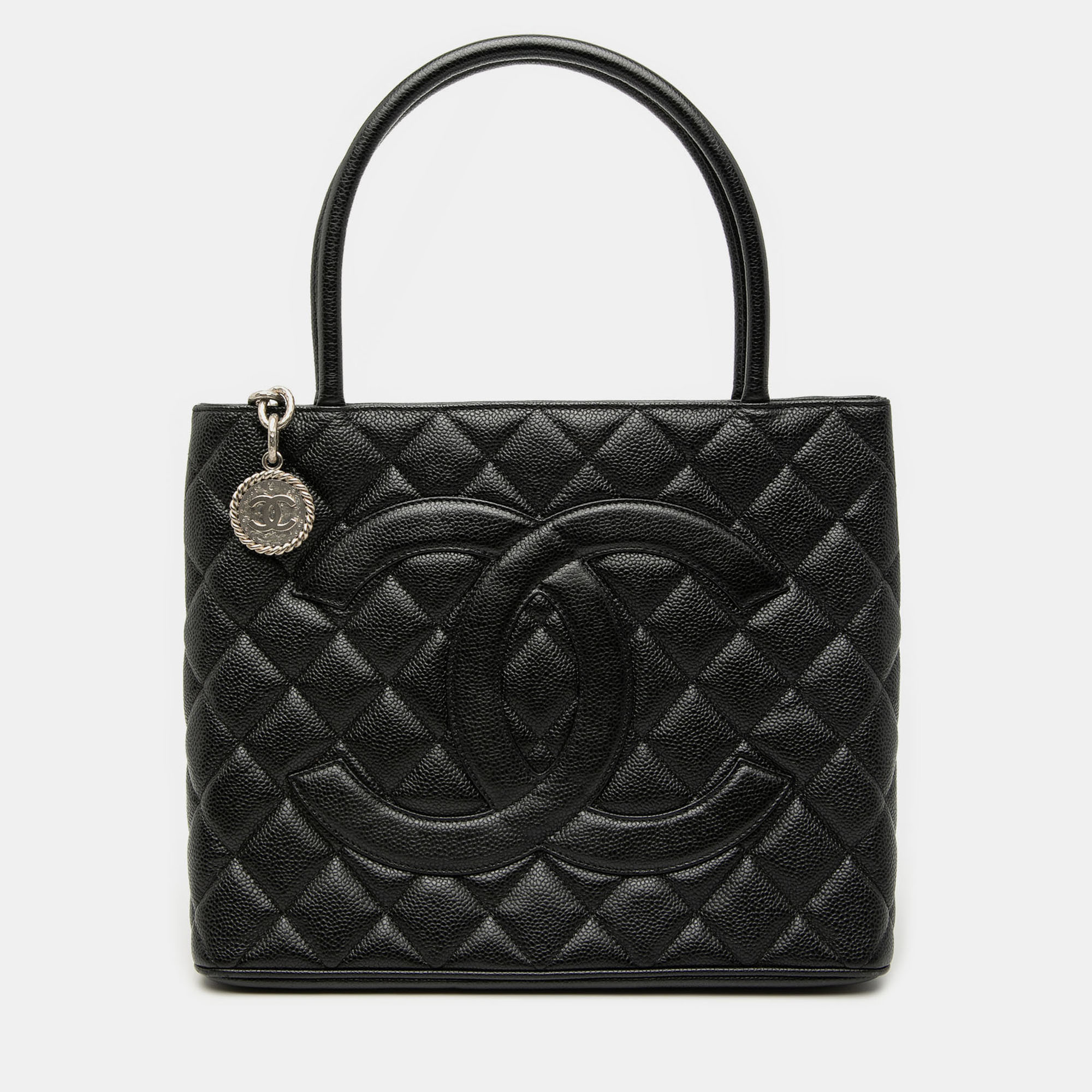 Click to view more detailed imagery on our partner's website Pre-owned Chanel Black Caviar Medallion Tote