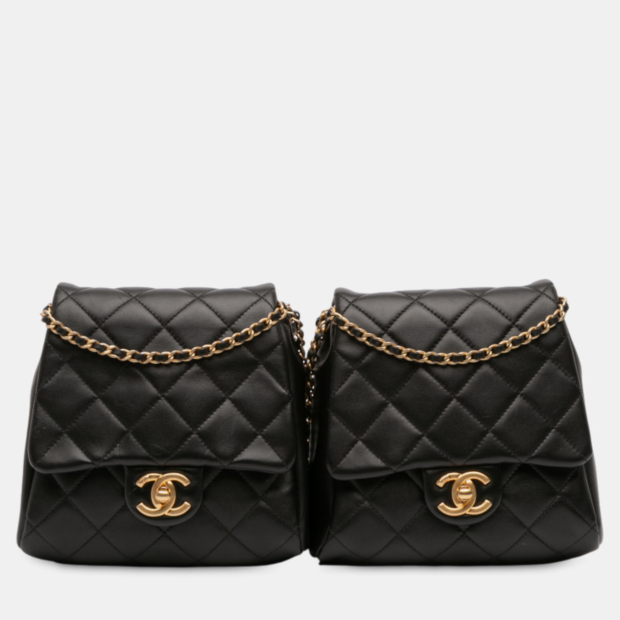 

Chanel Black CC Quilted Lambskin Side Packs Crossbody