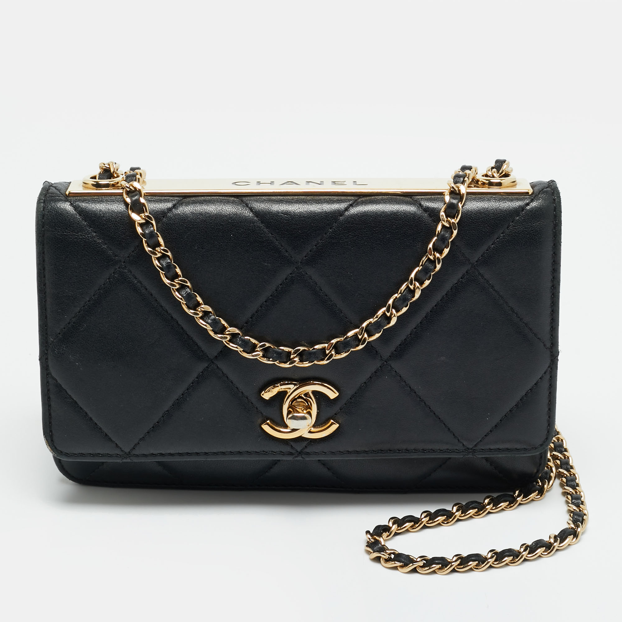 

Chanel Trendy CC Black Quilted Leather Wallet On Chain