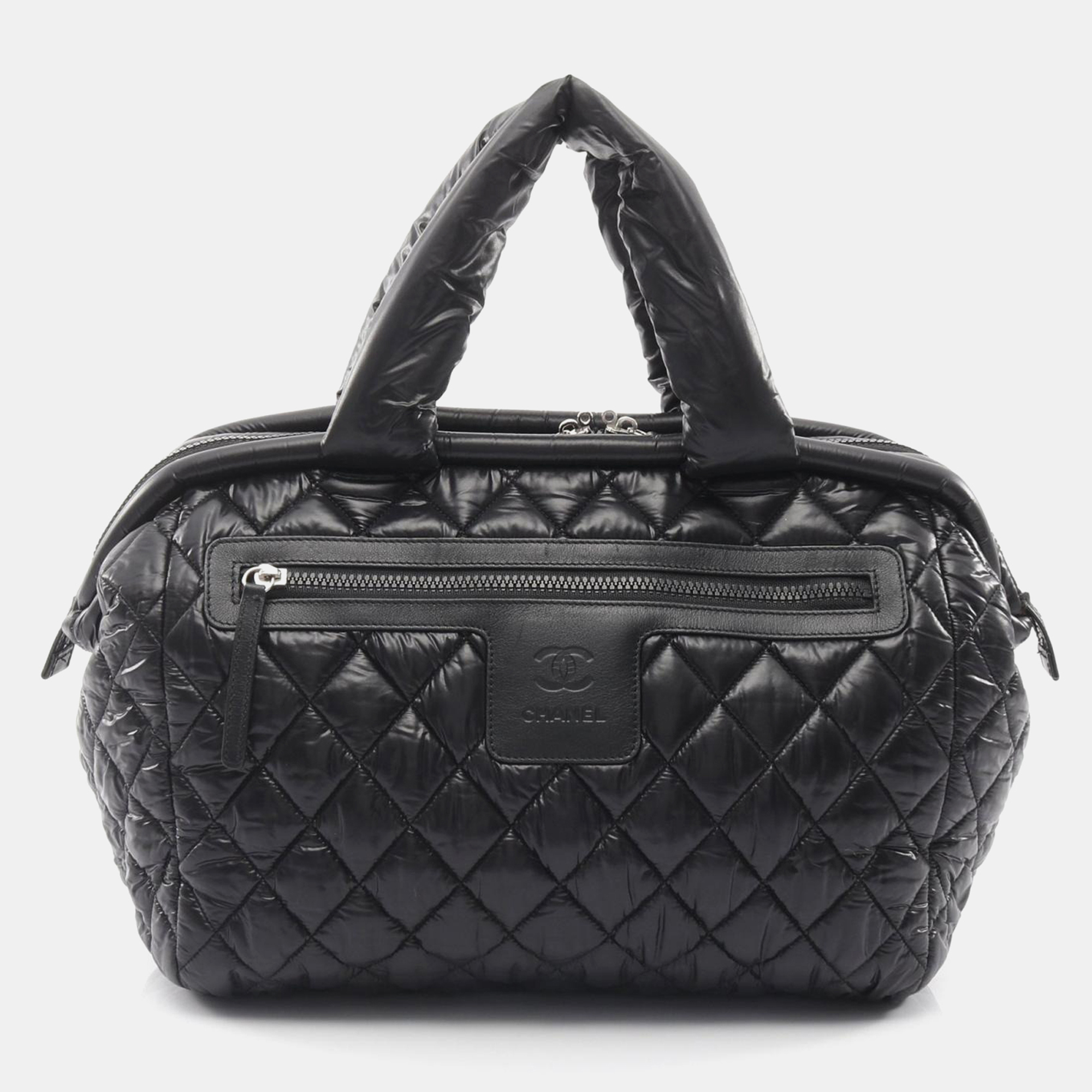 

Chanel Coco Cocoon Black Nylon Bowler Bag