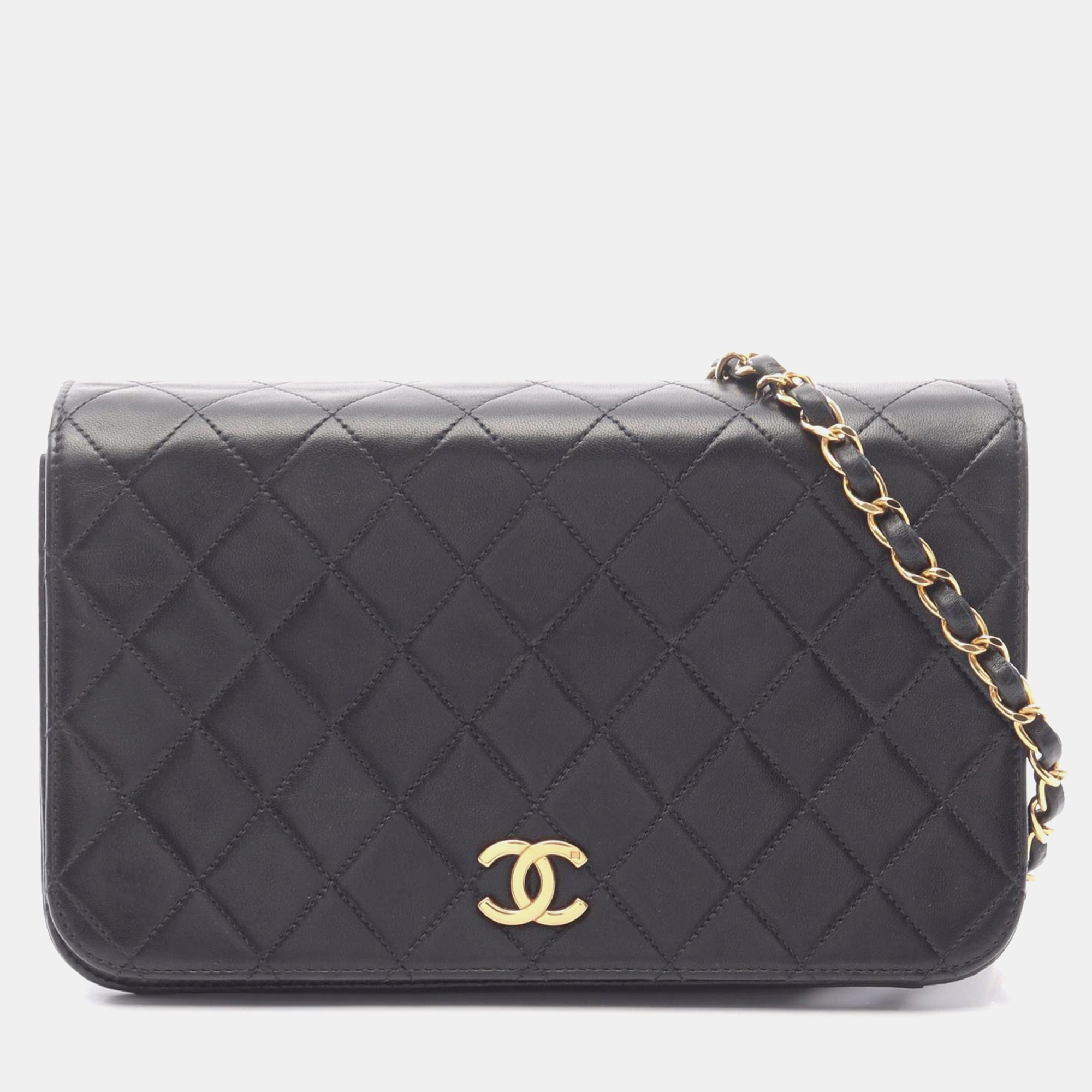 

Chanel Full Flap Black Leather Shoulder Bag
