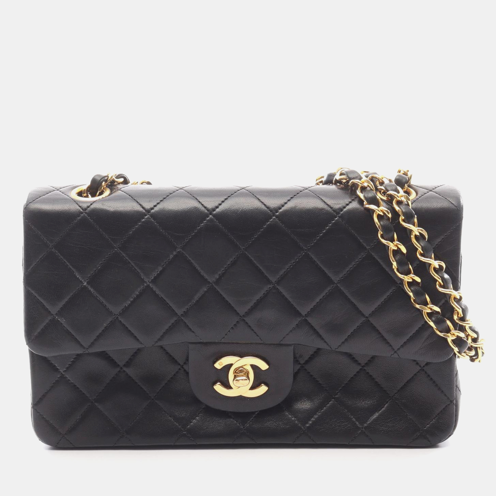 

Chanel Classic Double Flap Black Leather Shoulder Bag