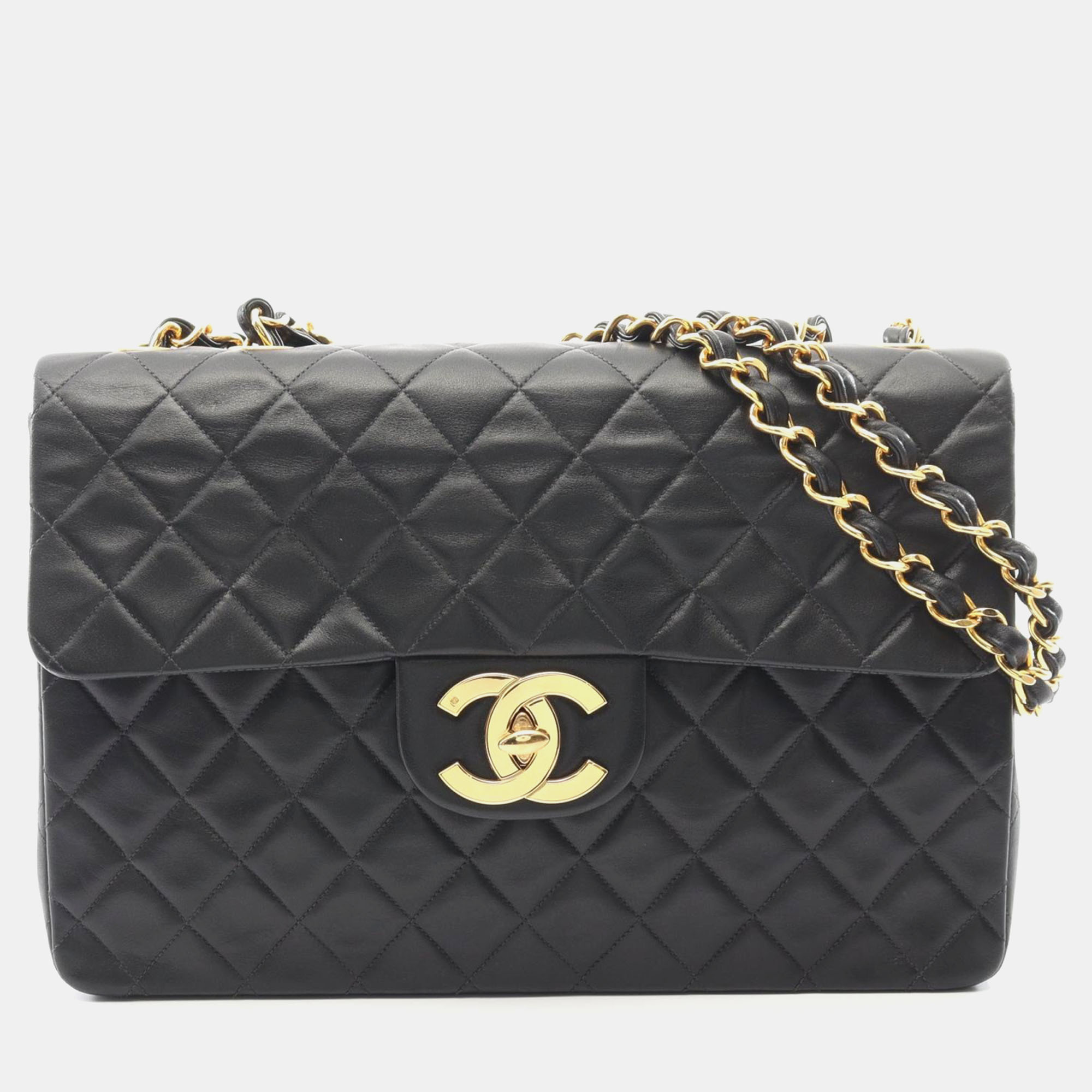 

Chanel Classic Single Flap  Black Leather Shoulder Bag