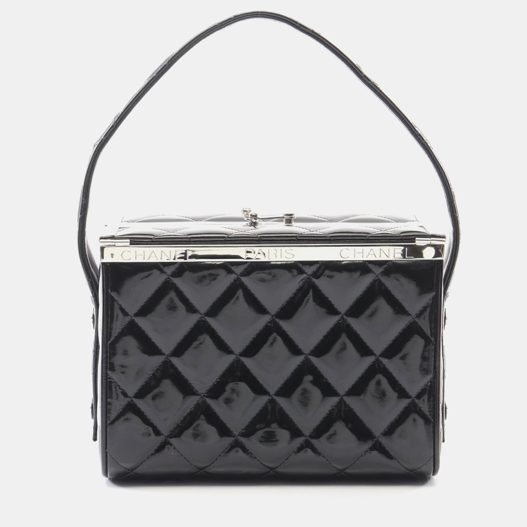

Chanel Black Quilted Patent Handbag