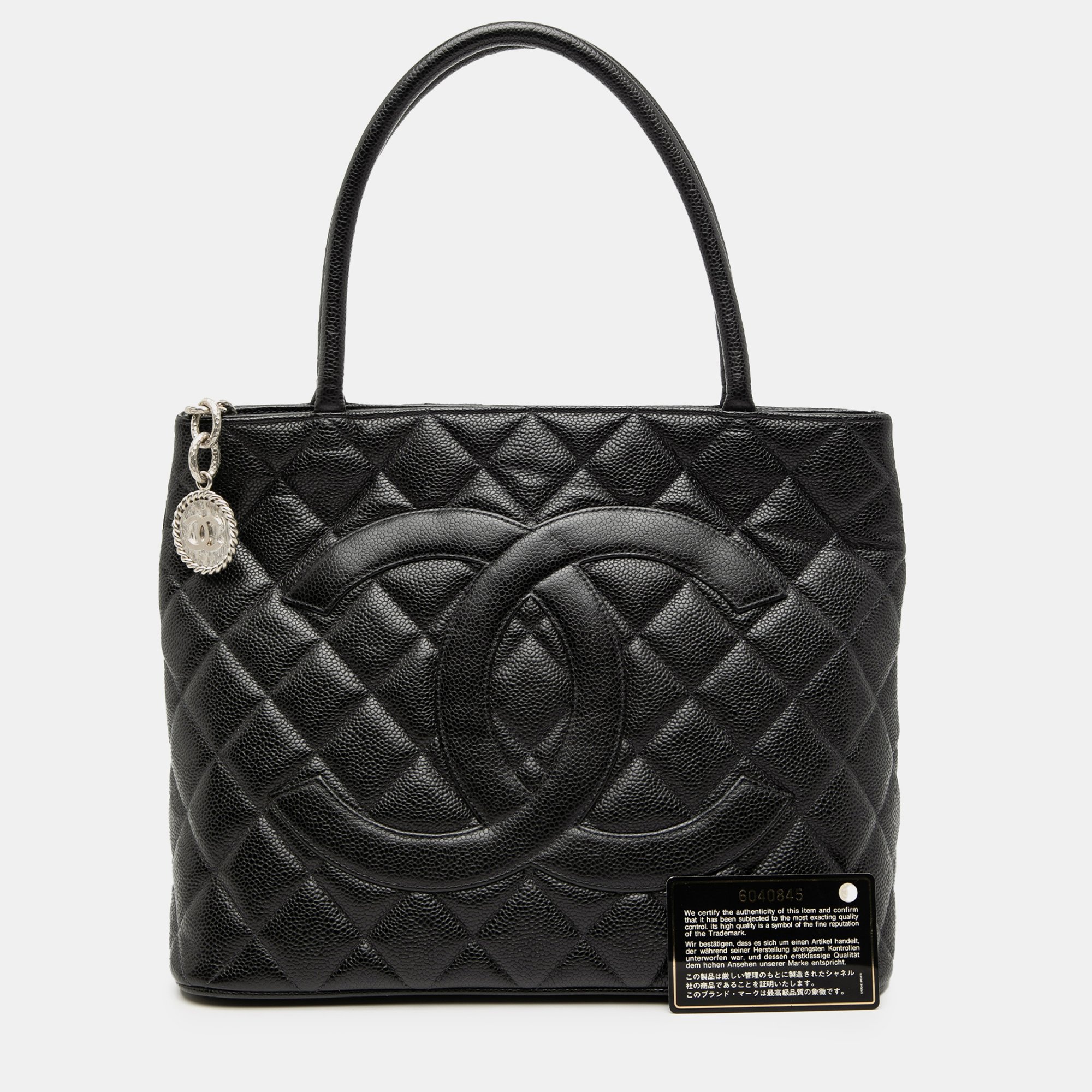 Click to view more detailed imagery on our partner's website Pre-owned Chanel Black Caviar Medallion Tote