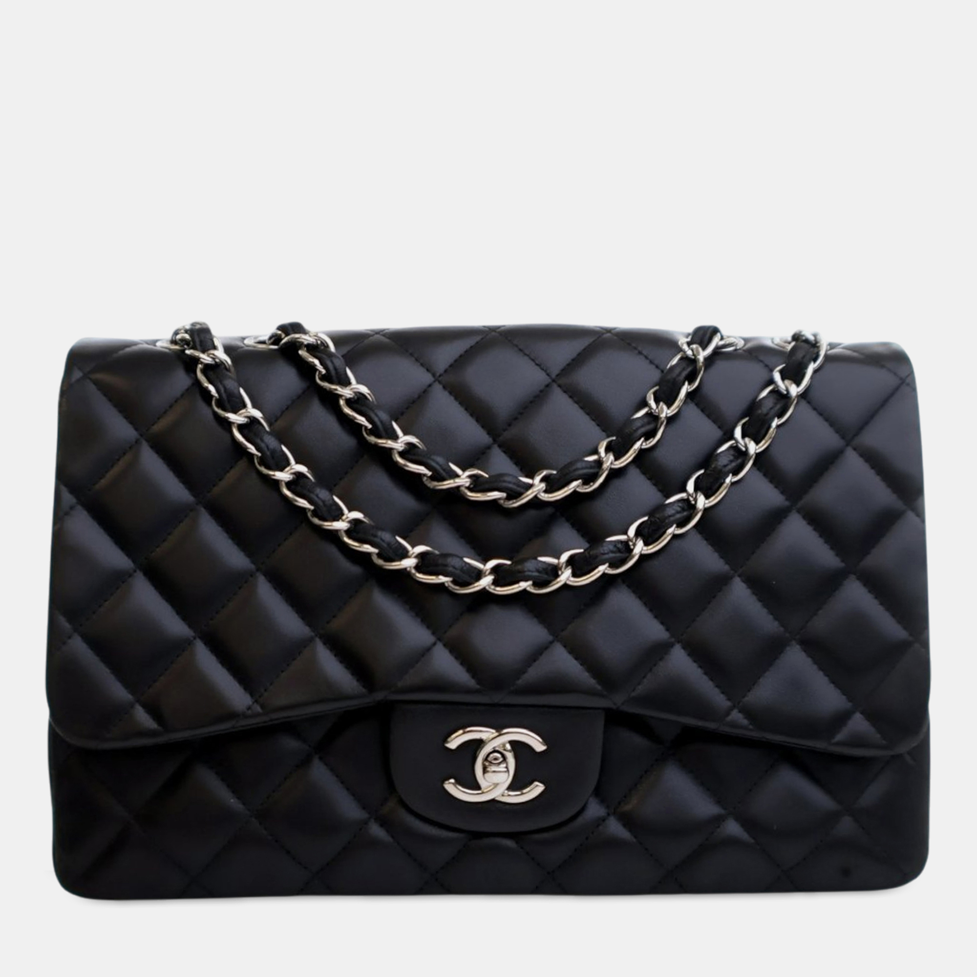 

Chanel Black Jumbo Classic Lambskin Single Flap