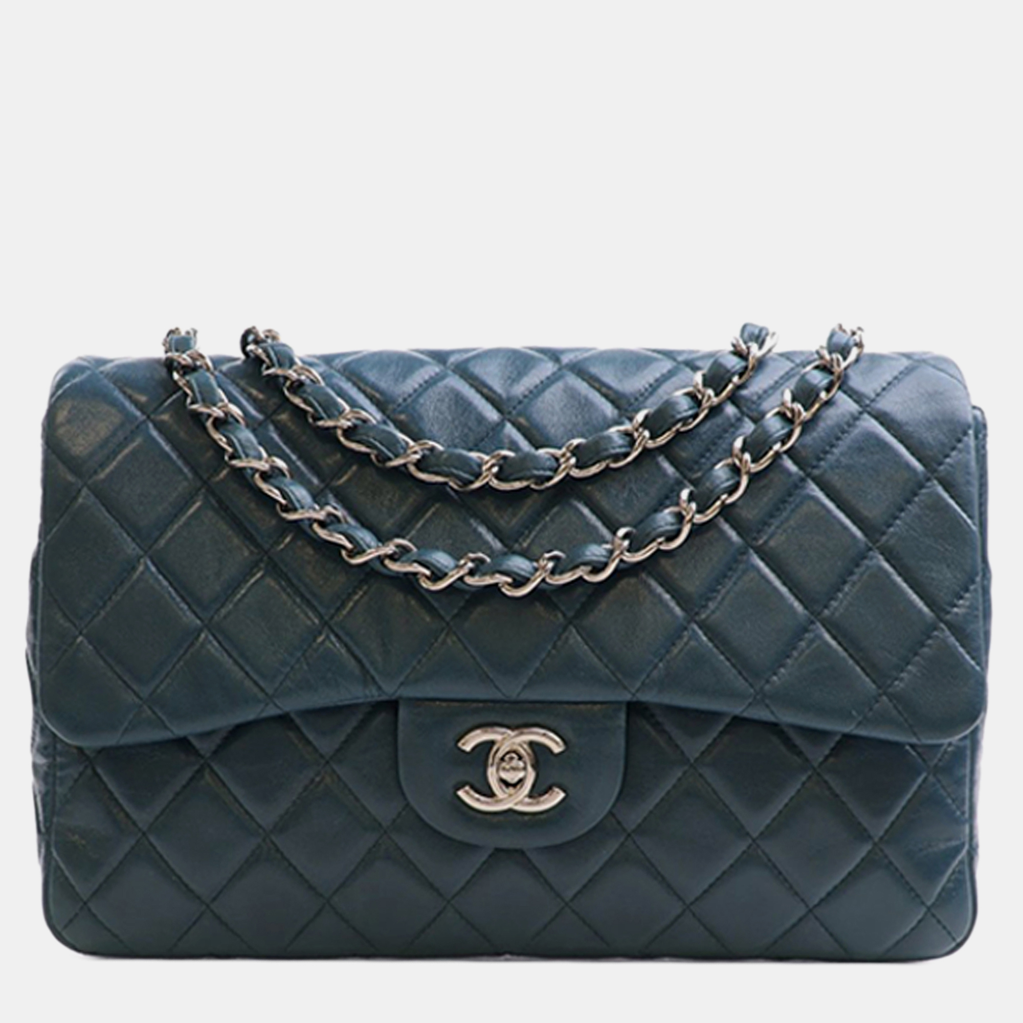 

Chanel Blue Jumbo Classic Lambskin Single Flap