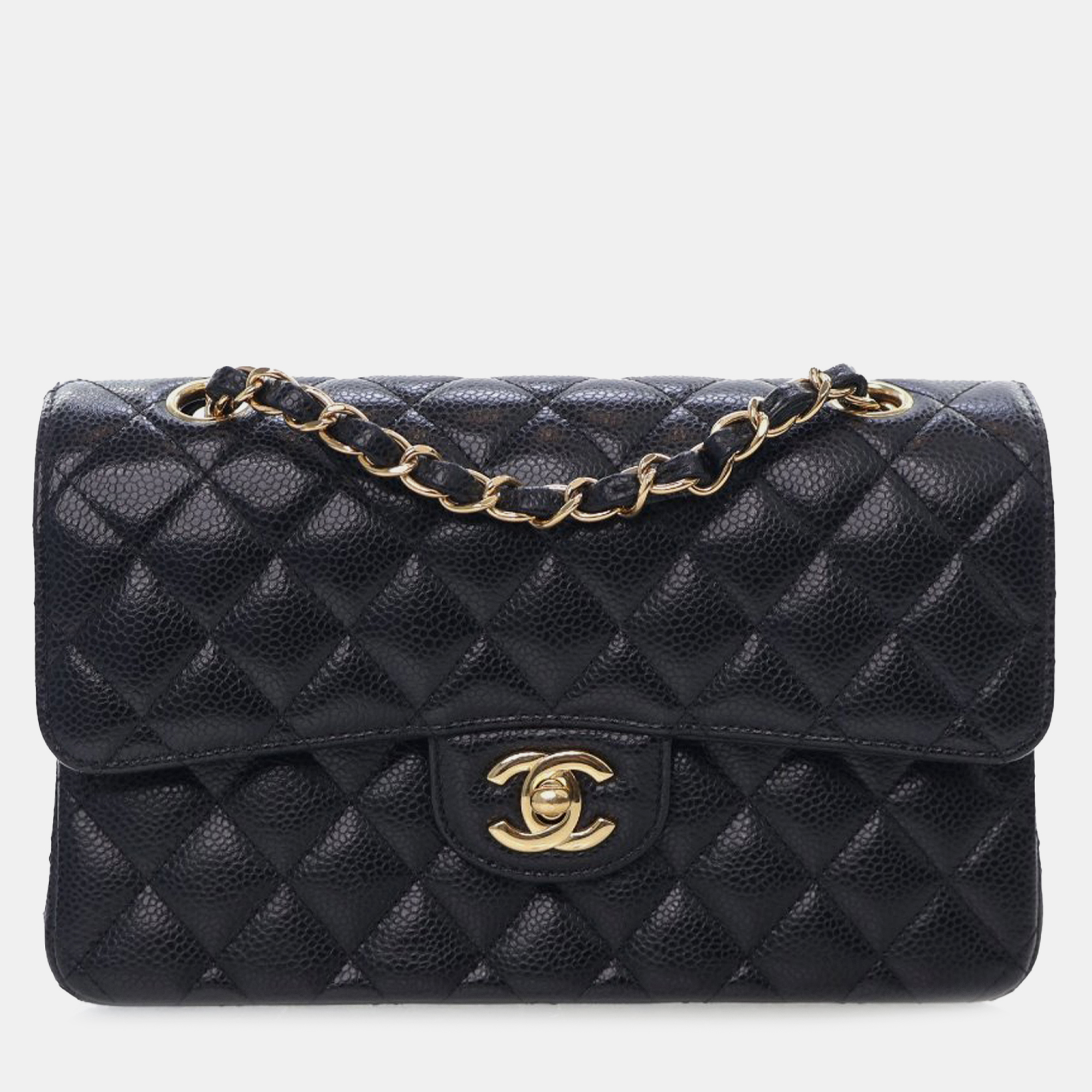

Chanel Black Small Classic Caviar Double Flap