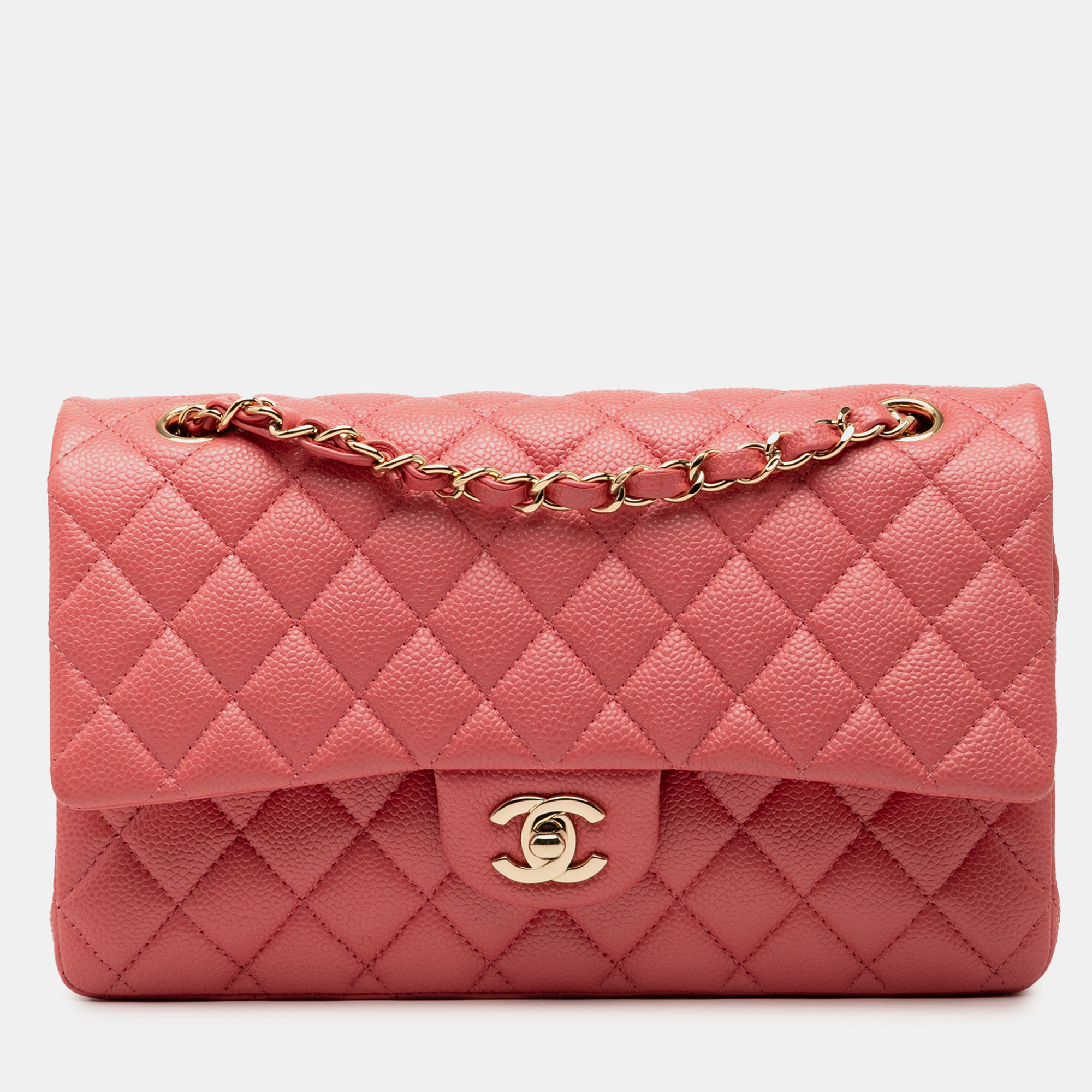 

Chanel Pink Medium Classic Caviar Double Flap